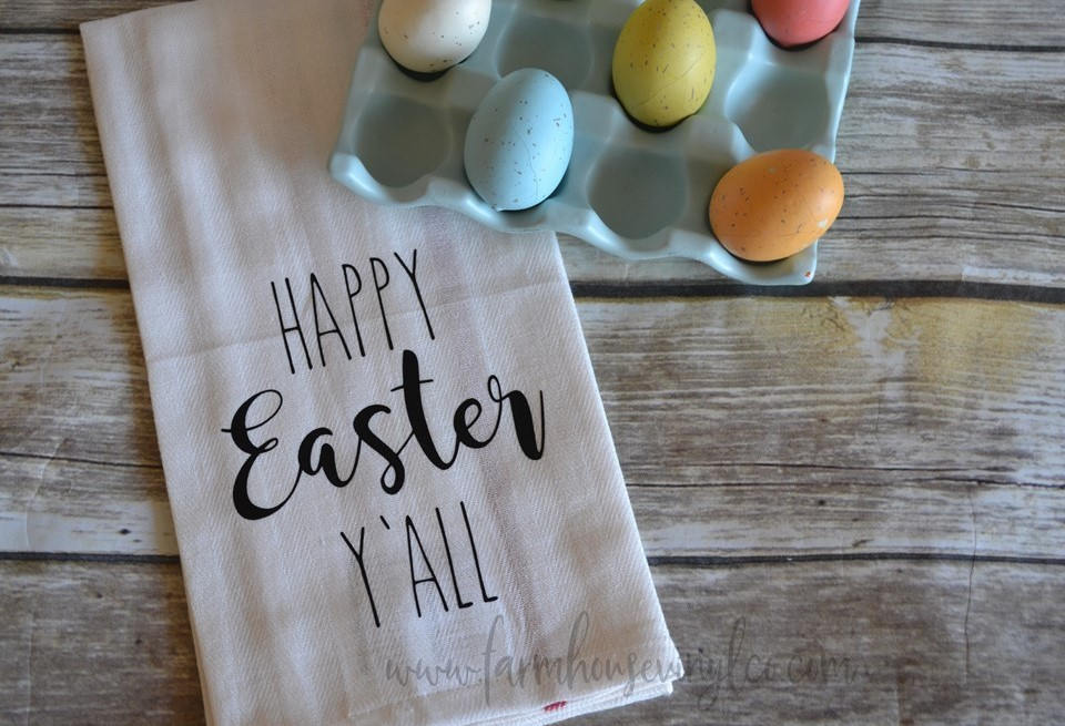 Happy Easter Y'all Towel - Farmhouse Vinyl Co