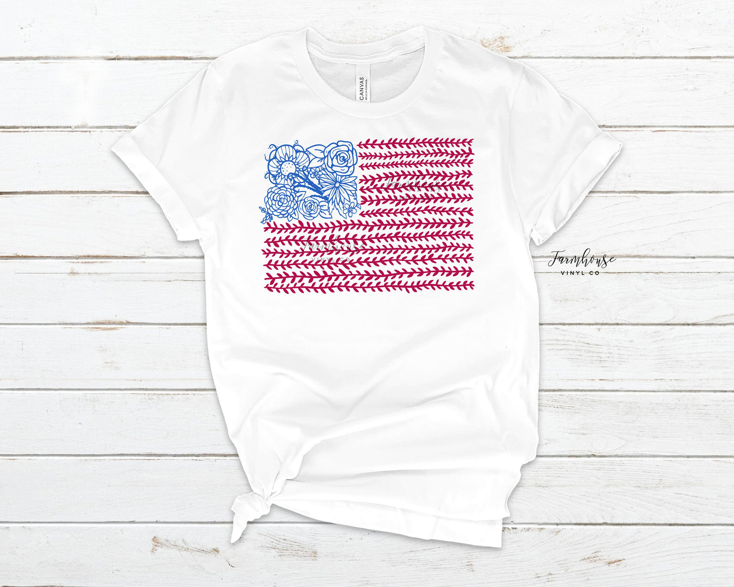 4th of July Floral Flag T Shirt Family Shirts Mommy and Me Shirts Unisex Shirts Matching Family Shirts Floral American Flag Shirt Patriotic - Farmhouse Vinyl Co