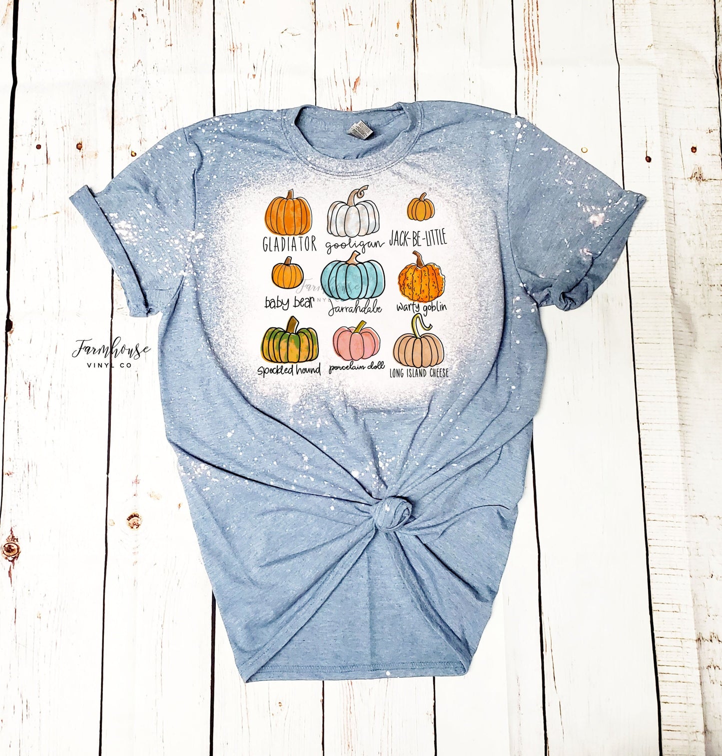 Little Things Colorful Pumpkin T-Shirt / Halloween Shirts / Fall Fashion Her Mom Women / Group Teacher Bleached Shirts / Pumpkin Patch Shirt - Farmhouse Vinyl Co