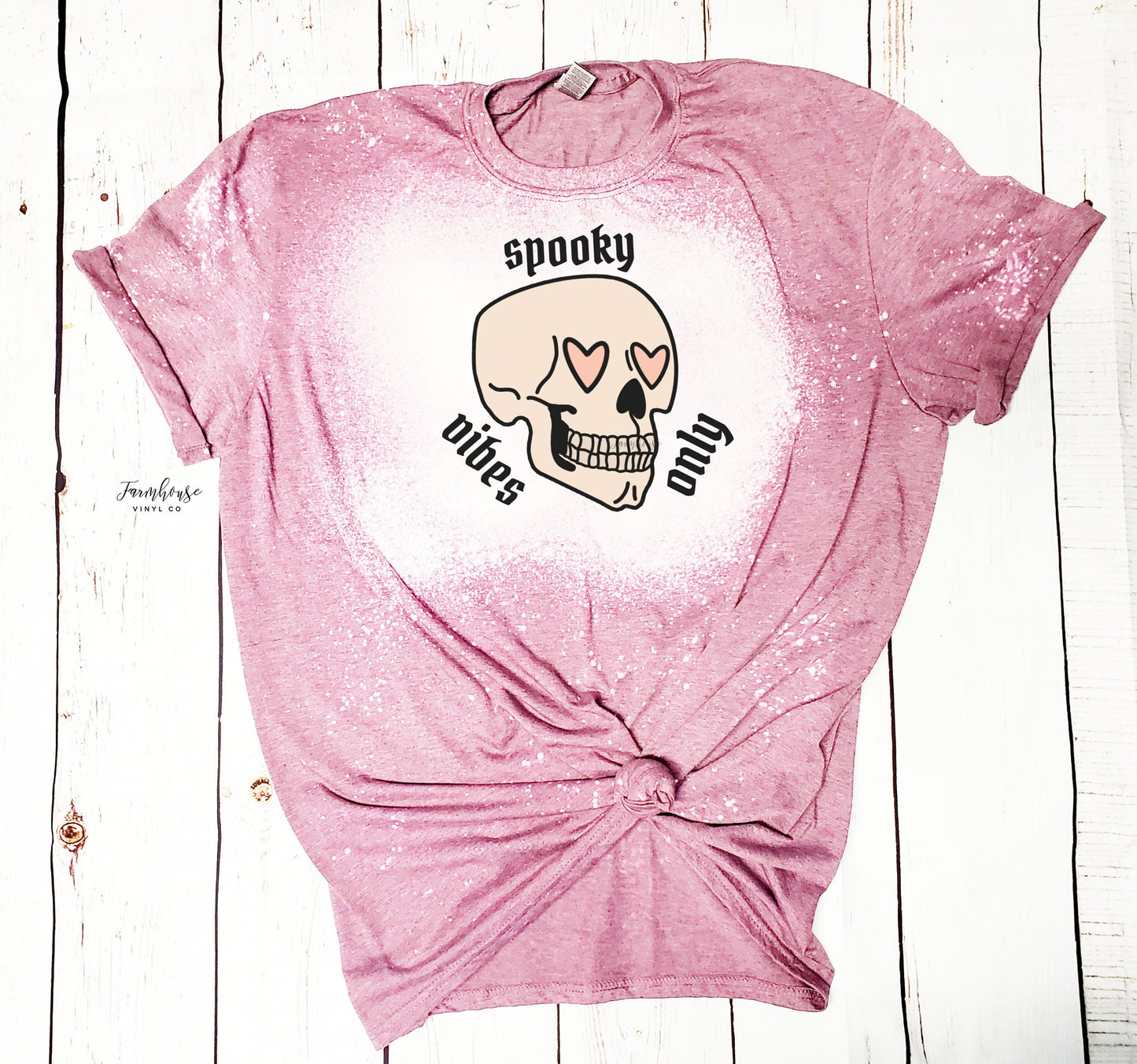Halloween Skull Spooky Vibes Shirt / Bright Halloween / Fall Shirt for Her / Fall Shirt / Women's Halloween Tee / Skull Shirt - Farmhouse Vinyl Co