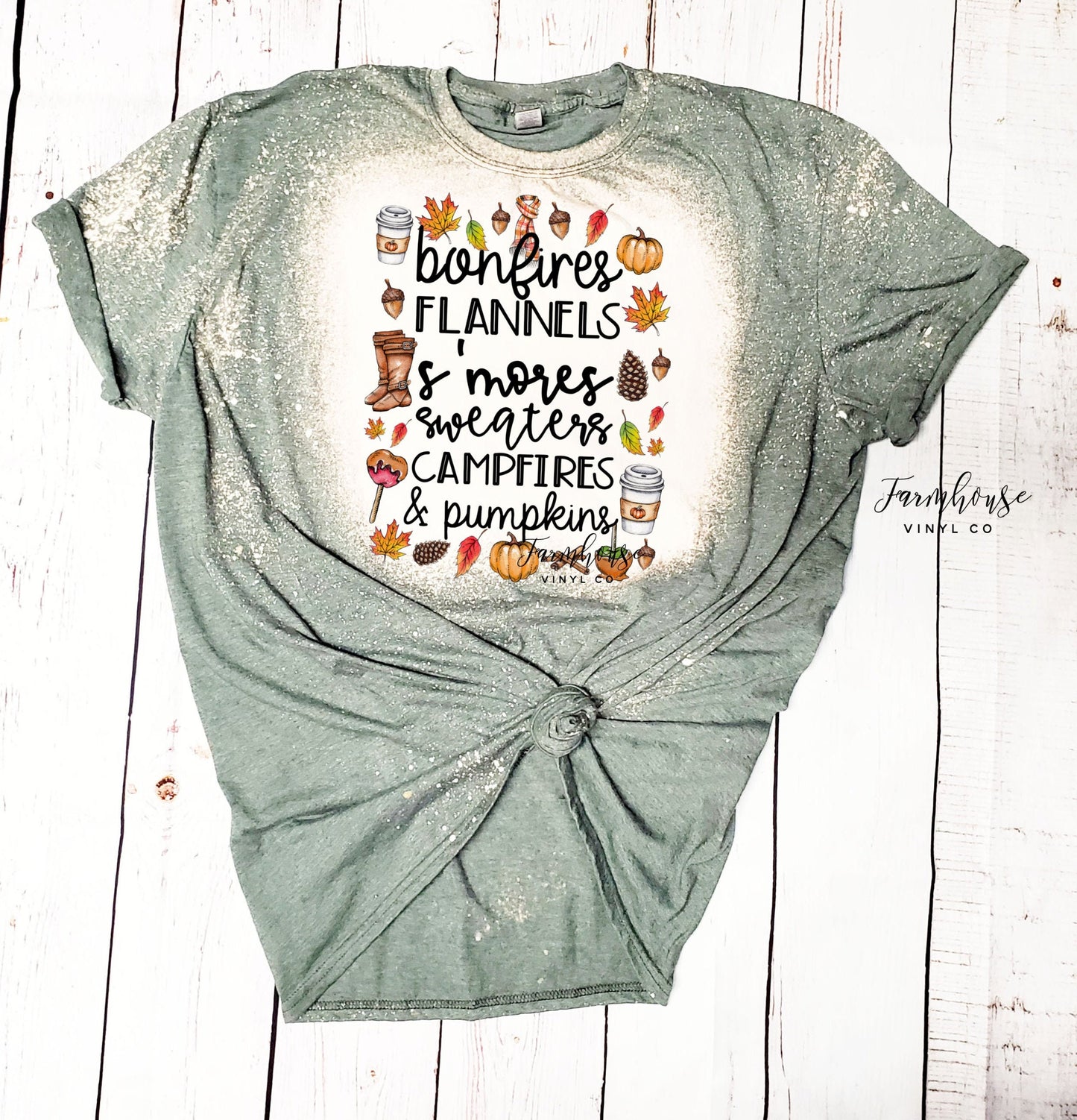 Fall Description Pumpkin Bonfires Flannels Shirt / Mom Shirt / Teacher Fall Group Shirt / Fall Shirt for Her / Pumpkin Spice Cute Fall Shirt - Farmhouse Vinyl Co