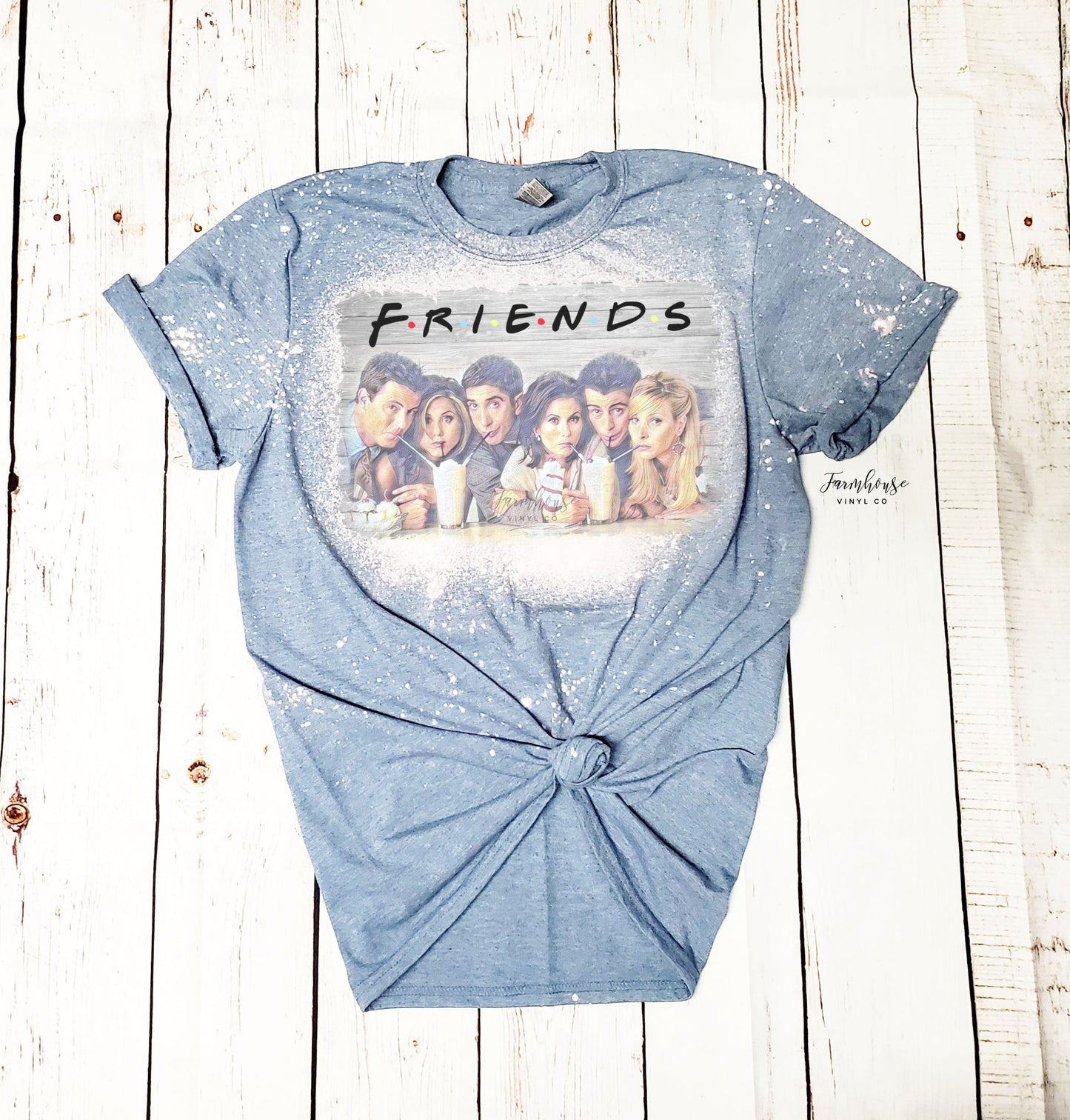 Friends Show Bleached Shirt / Trendy shirt / Mom shirt / Friends Fan Shirt / Gift for Her / Monica Chandler Ross Rachel Phoebe Joey Shirt - Farmhouse Vinyl Co