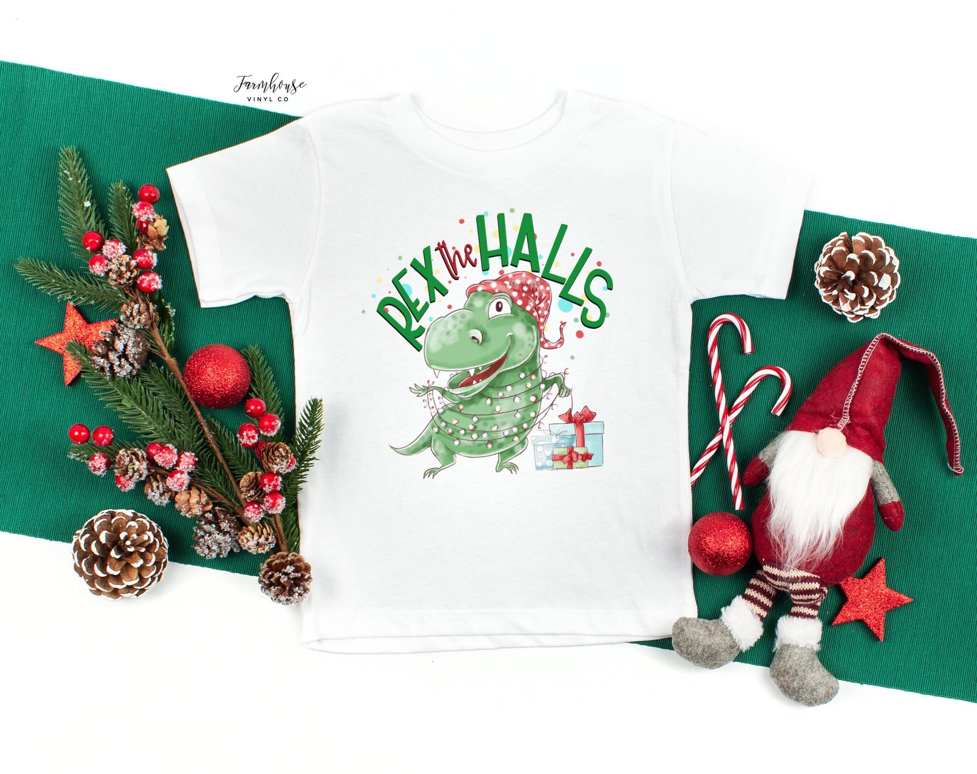 Dinosaur Christmas Shirts / Youth Dinosaur Tee / Rex the Halls Shirt / Group Matching Christmas Shirts / T-Rex Shirt / Adult Youth Toodler T - Farmhouse Vinyl Co