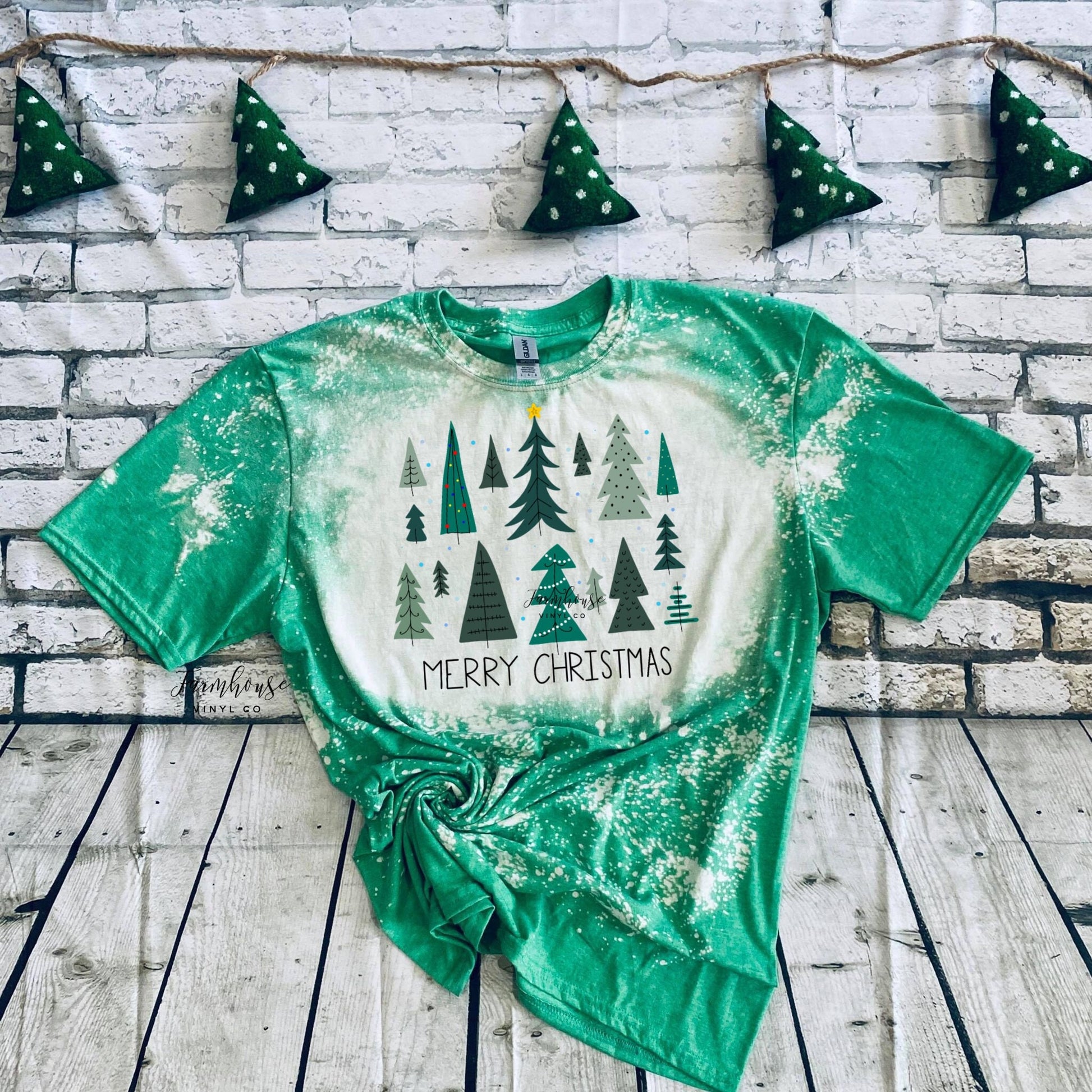 Merry Christmas Pine Trees Sweatshirt Shirt / Chirstmas TShirt / Christmas Holiday Trees Shirt / Santa Claus Sweatshirt / Xmas Tee Shirt - Farmhouse Vinyl Co
