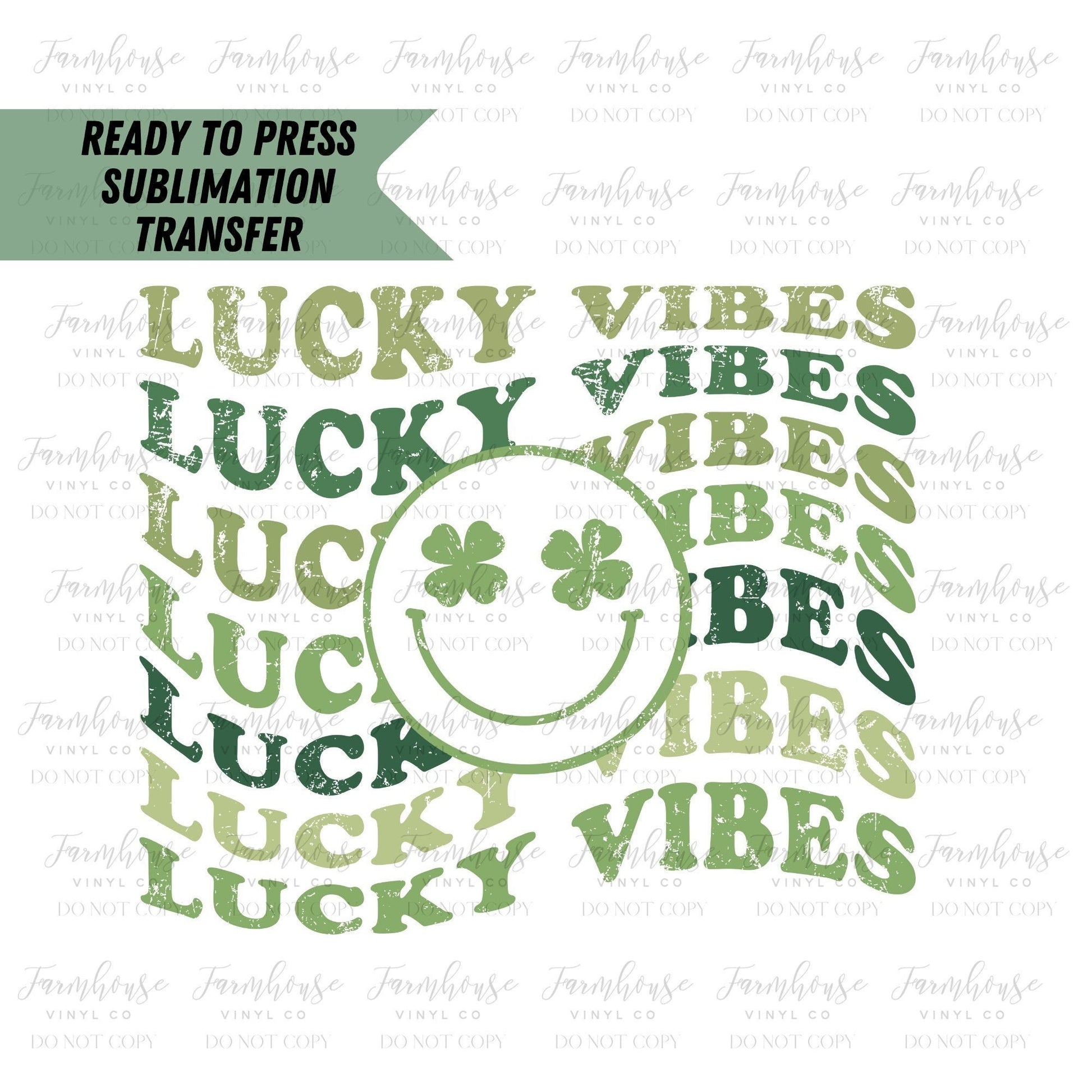 Ready To Press, Sublimation Transfers, DIY Shirt, Sublimation, Transfers Ready To Press, Heat Transfer Designs, Lucky Vibes, St. Patrick Day - Farmhouse Vinyl Co