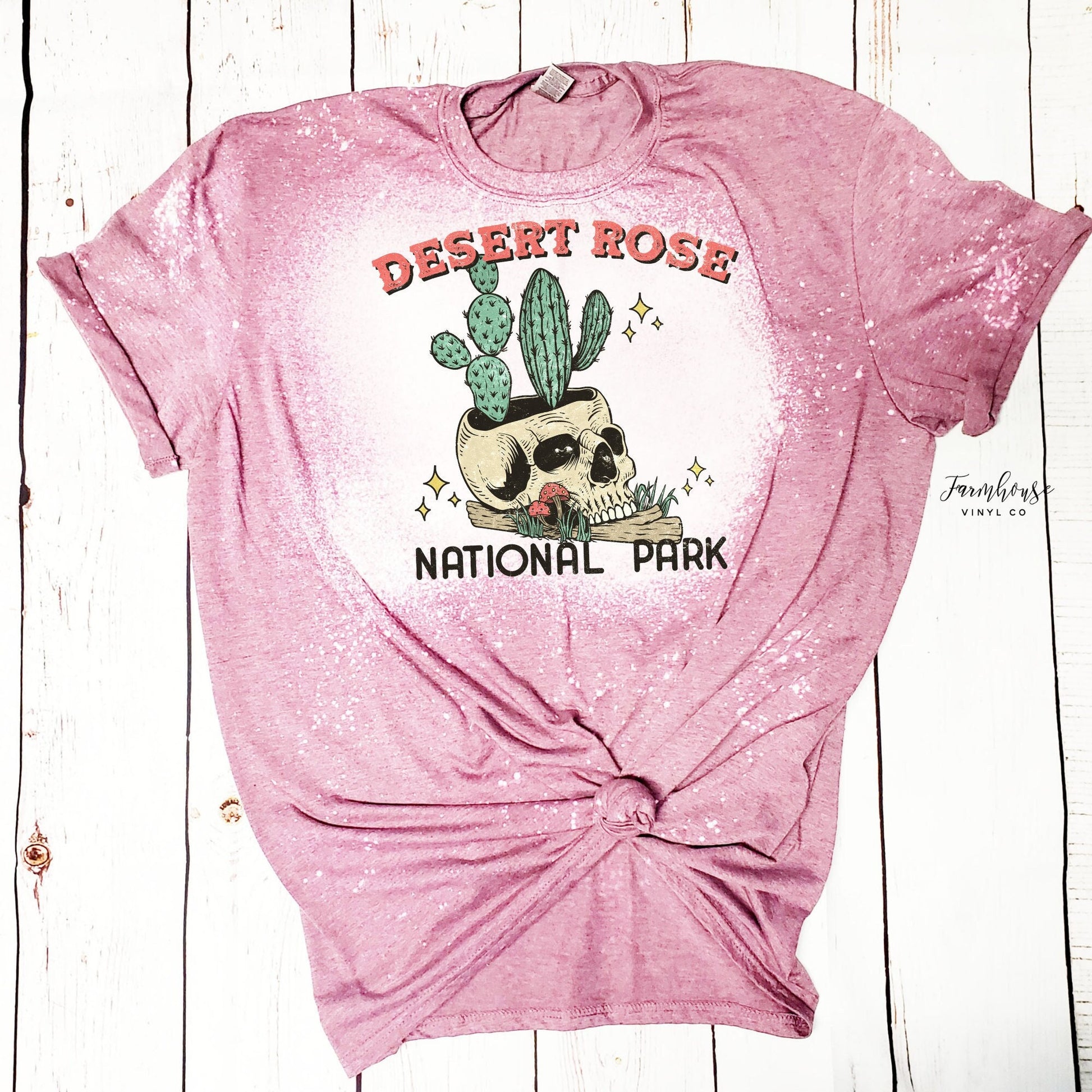 Desert Rose National Park Shirt / Skull Cactus Shirt / BOHO Vintage Tee / Desert Lover Shirt / Desert Traveler Shirt - Farmhouse Vinyl Co