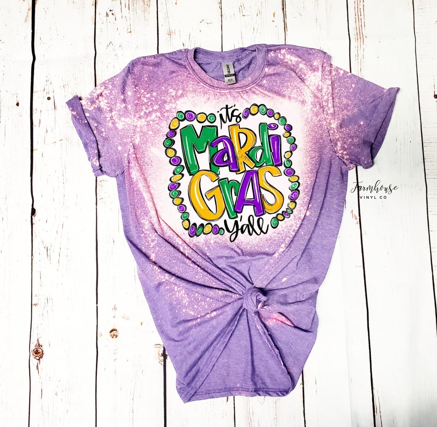It’s Mardi Gras Y’all Bleached Shirt / Fat Tuesday Shirt / Matching Family Shirt / Kids MARDI Gras Shirt / King Cake / Trendy Shirt for Her - Farmhouse Vinyl Co