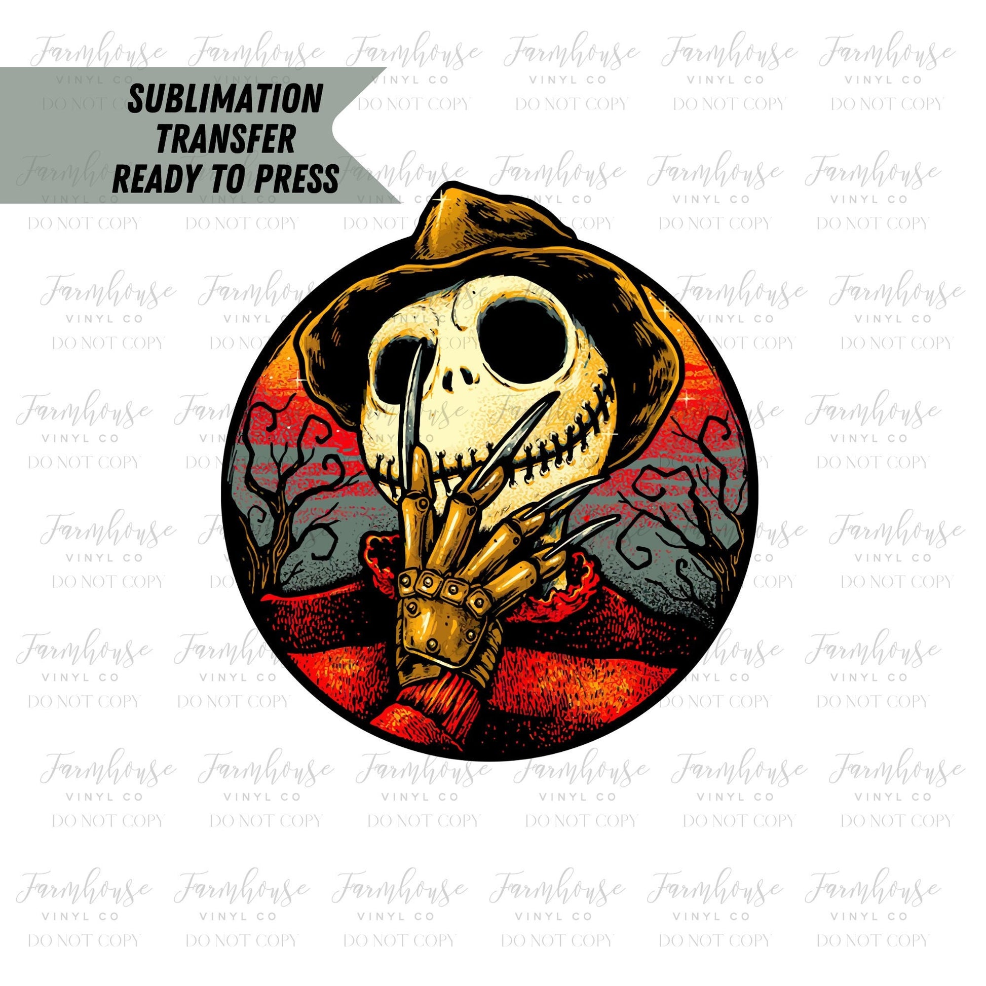 Jack Freddie Halloween Ready To Press, Sublimation Transfers, Horror Movie Lover, Sublimation, Transfer Ready Press, Halloween Heat Transfer - Farmhouse Vinyl Co