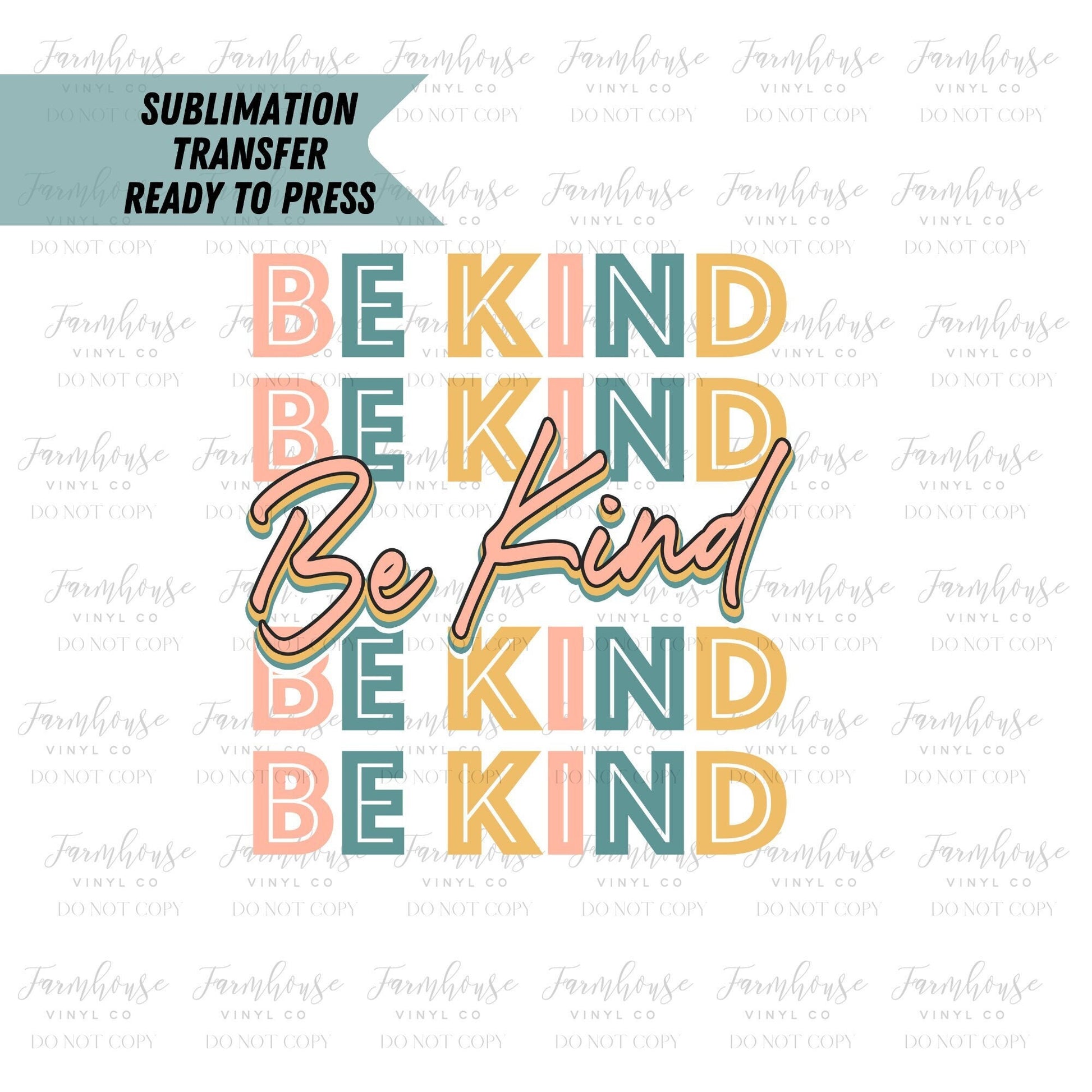 Be Kind Retro Stacked Font, Ready To Press, Sublimation Transfers, DIY –  Farmhouse Vinyl Co