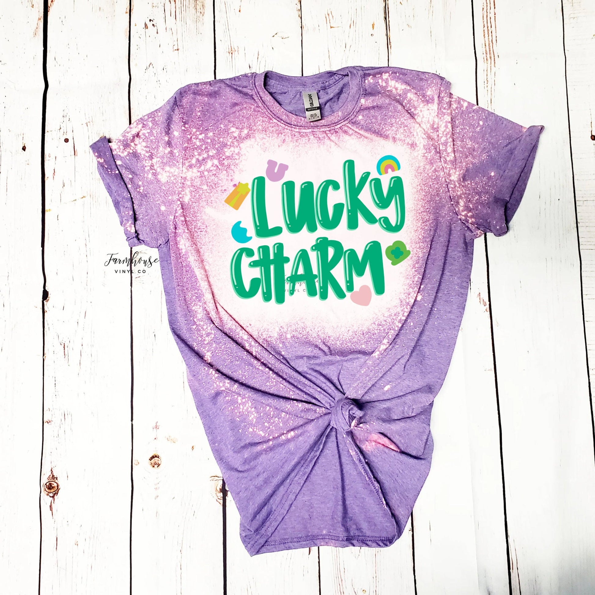 Lucky Charm Magically Delicious Bleached Shirt / Trendy shirt / Pinch Proof Tee / Gift for Her / Irish Kid Tee Shirt / Shamrocks Green Shirt - Farmhouse Vinyl Co
