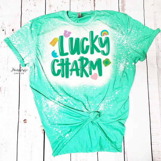 Lucky Charm Magically Delicious Bleached Shirt / Trendy shirt / Pinch Proof Tee / Gift for Her / Irish Kid Tee Shirt / Shamrocks Green Shirt - Farmhouse Vinyl Co