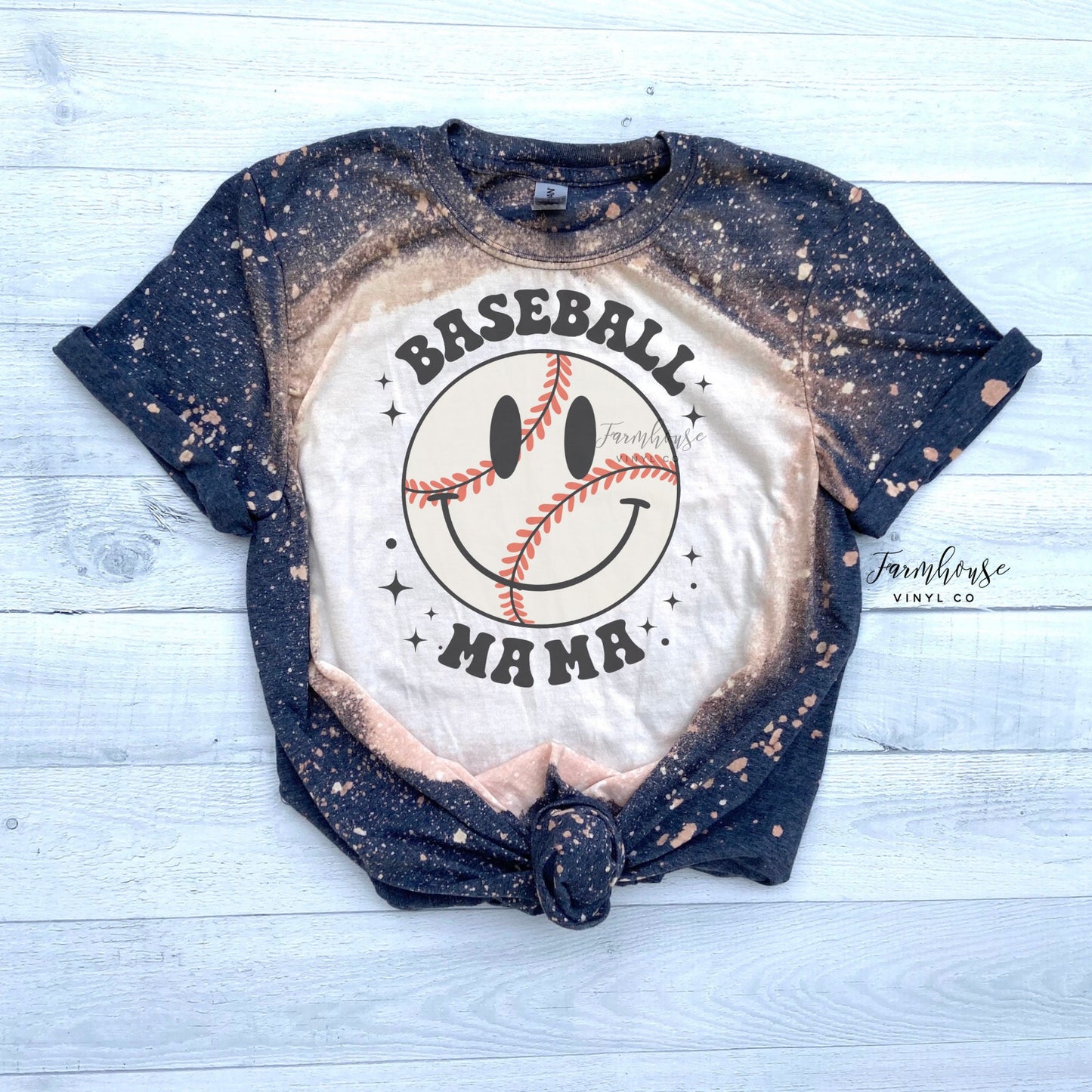 Baseball Mama  Face Retro Shirt / Trendy shirt / Ballpark Shirt /  Baseball Bleached T / Baseball Shirt / Softball Fan Tee - Farmhouse Vinyl Co