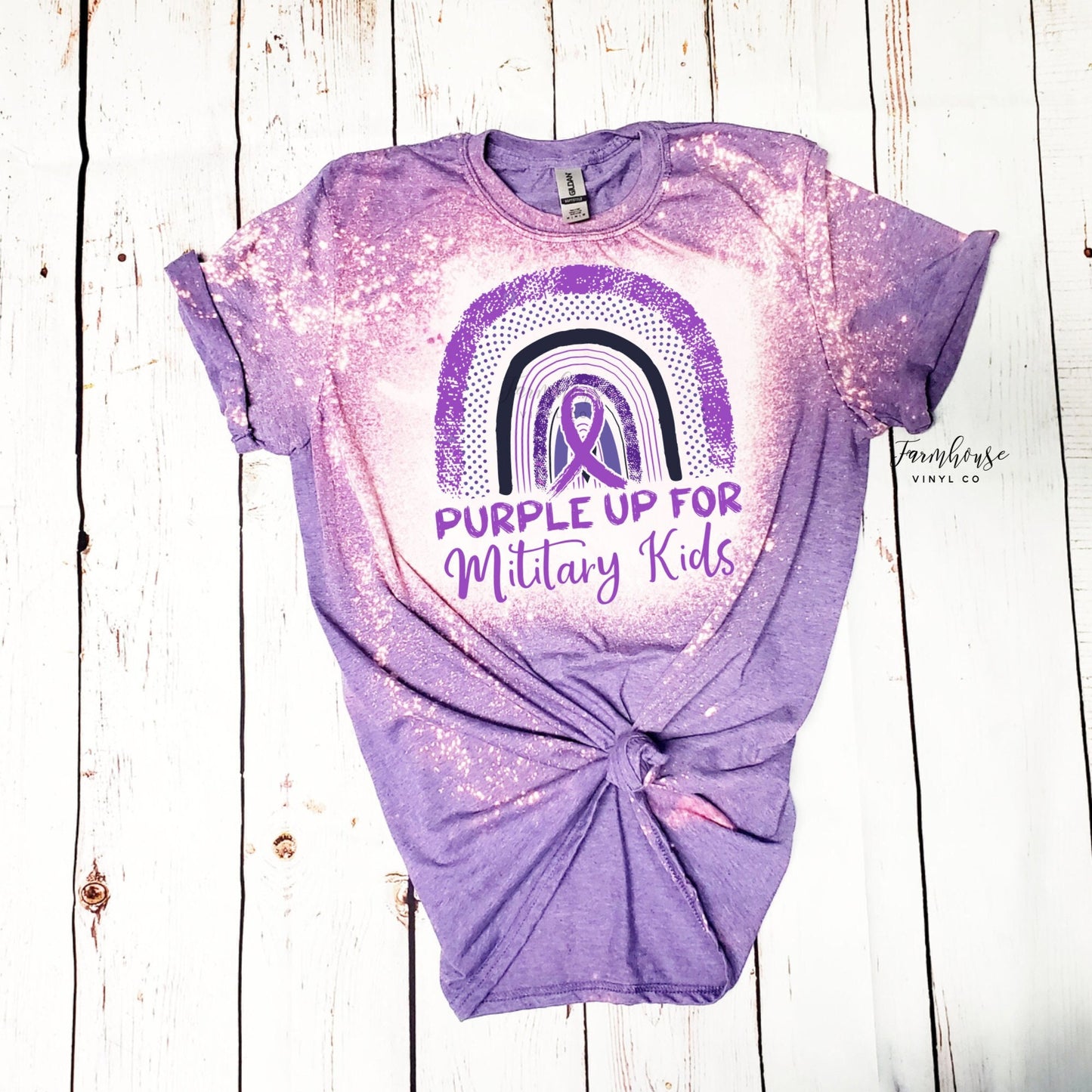 Purple Up Military Kids Rainbow / Month of the Military Child Shirt / Military Families / Military Deployment / Veteran Owned / Military Tee - Farmhouse Vinyl Co