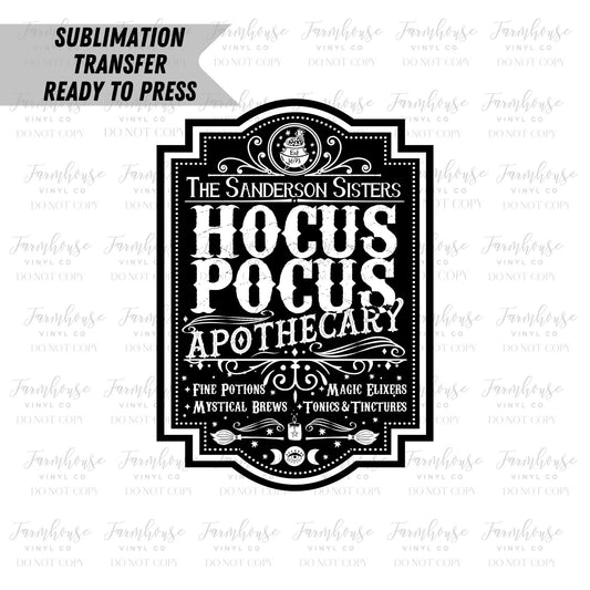 Hocus Pocus Apothecary Ready to Press Sublimation Transfer - Farmhouse Vinyl Co