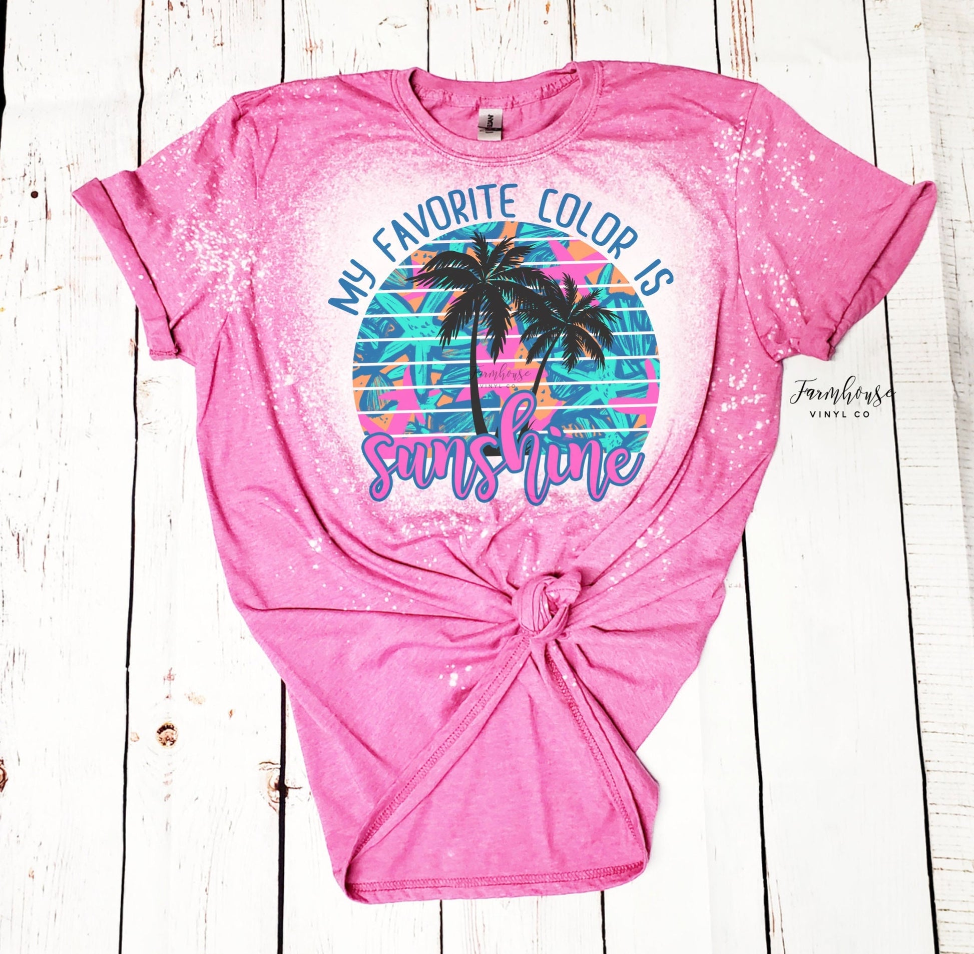 My Favorite Color is Sunshine Summer Shirt / Ocean Beach Trip / Summer Vacation Shirt / Neon Summer / Womens Summer TShirt / Beach Trip Tee - Farmhouse Vinyl Co