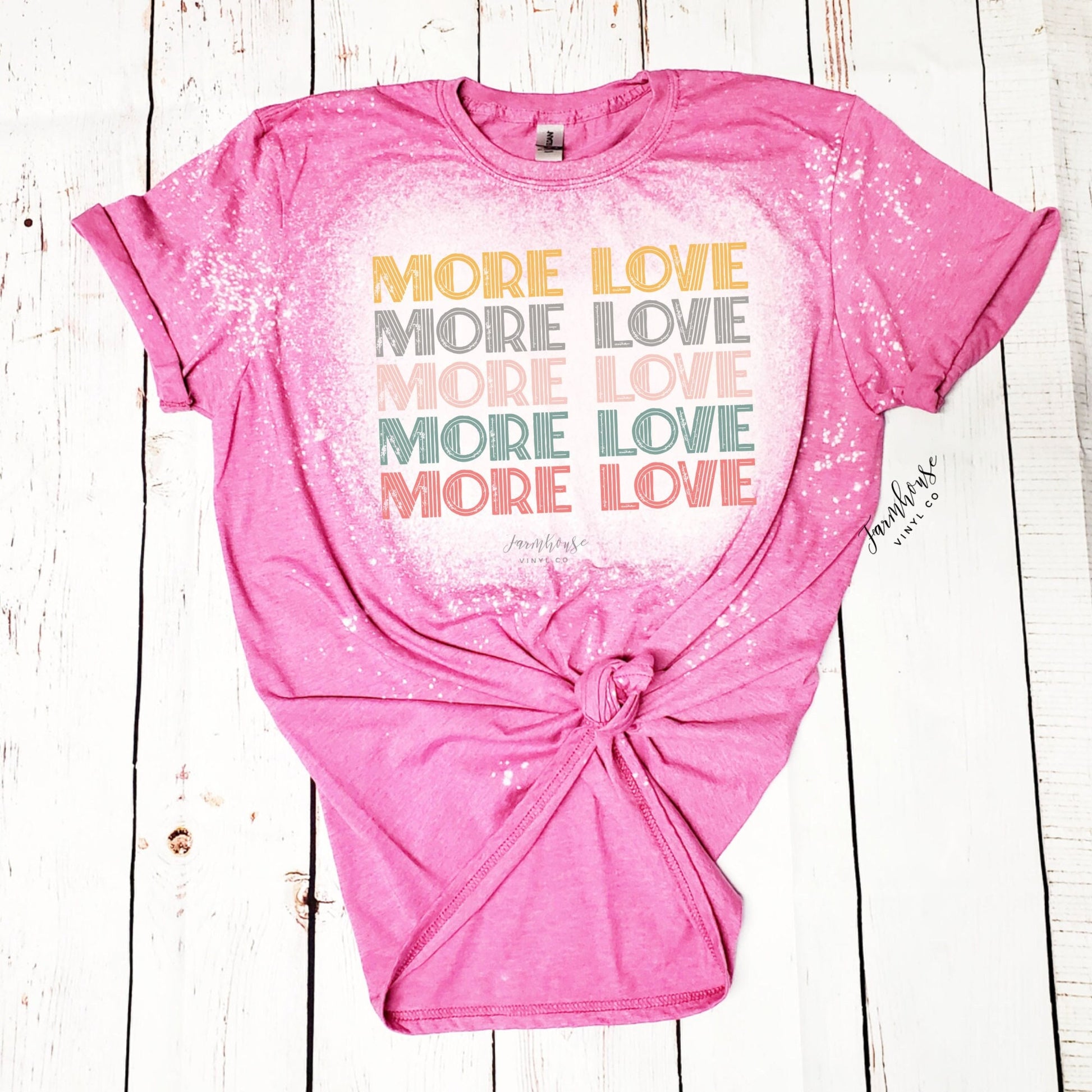 More Love Stacked Retro Font Tee Shirt / Positive Quote Sweatshirt Tee / Retro Face / Hippie Tie Dye / Trendy Retro T Shirt - Farmhouse Vinyl Co