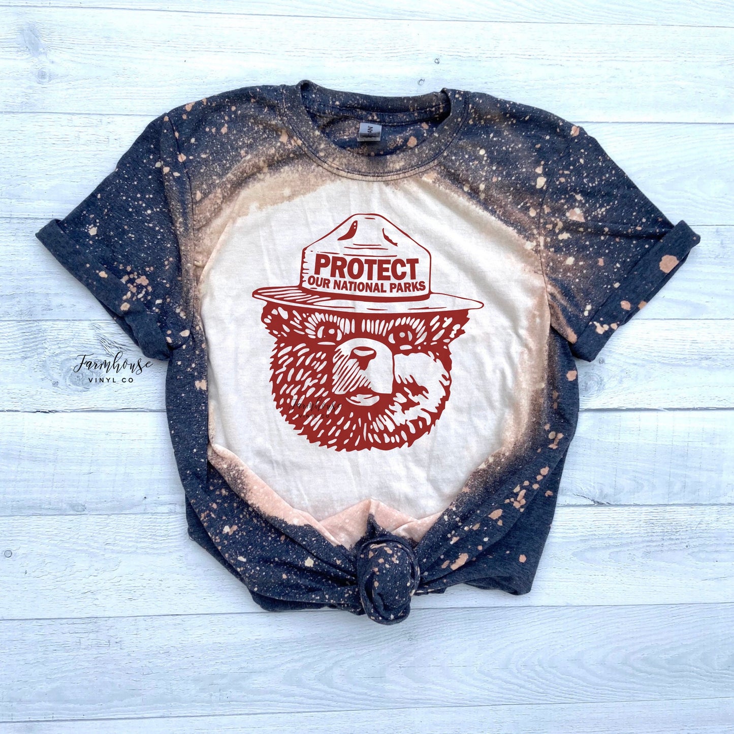 Protect Our National Parks Bleached Shirt / Smokey / Summer Vacation Shirts / NP Souvenir Shirt / Camping Road Trip / Lets Take A Roadtrip - Farmhouse Vinyl Co
