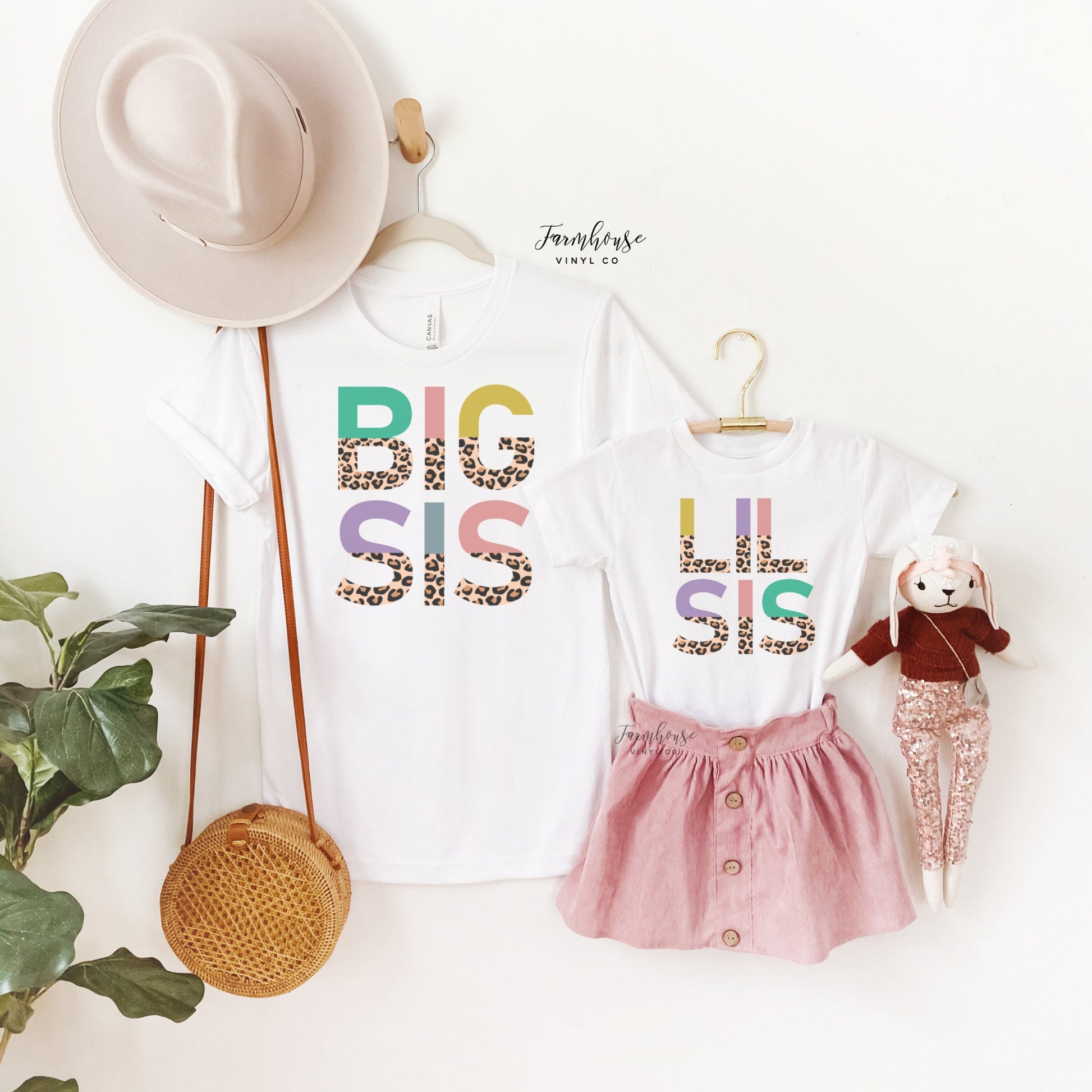 Big Sis Lil Sis Matching Shirts / Trendy shirt / Leopard Print Shirt / Pregnancy Announcement Shirts / Modern Shirts / Kids Matching Shirts - Farmhouse Vinyl Co