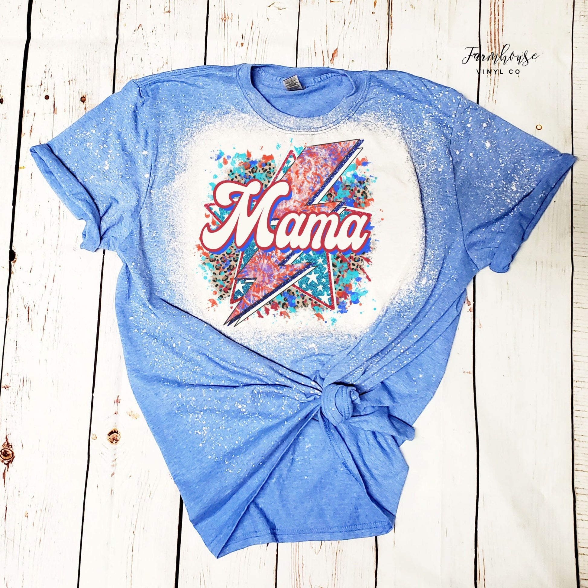 Mama 4th of July Shirt / 4th of July Tshirt / Independence Day Shirt / Summer Mama Shirt / Red White Blue Tee / Splatter Mama Shirt / Summer - Farmhouse Vinyl Co