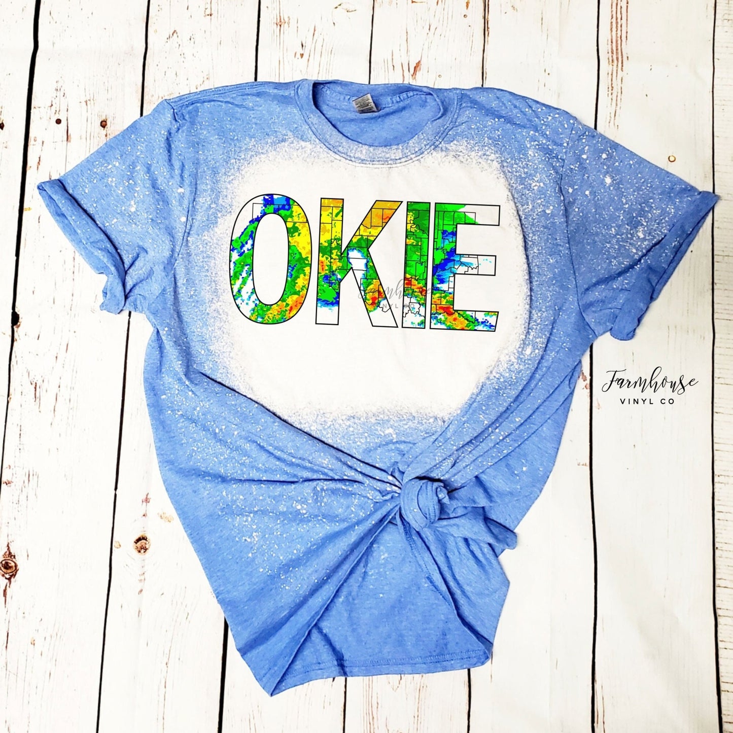 Okie Radar Spring Bleached Shirt / Trendy tee shirt / Sublimation shirt / Florida Beach Shirt / Oklahoma Weather Radar Shirt / Tornadoes - Farmhouse Vinyl Co