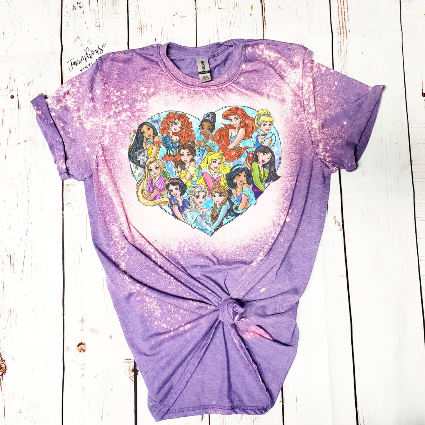 Colorful Watercolor Princess Bleached Shirt / Trendy tee shirt / 50 Years of Magic Shirt / Magical Vacation Shirt / Magical Vacation - Farmhouse Vinyl Co