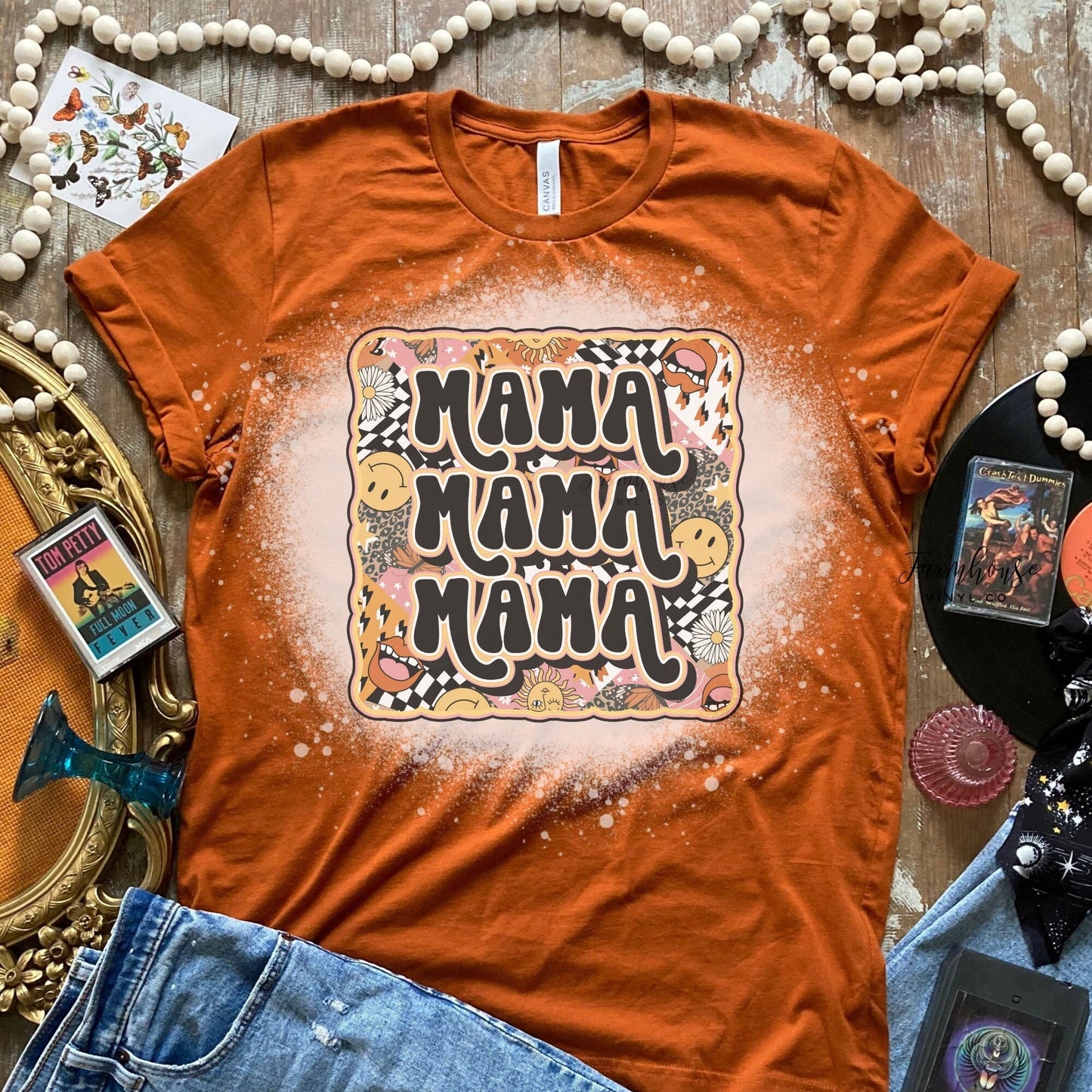 Rocker Mama Stacked Retro Font Tee Shirt / BOHO Vintage Sweatshirt Tee / Mothers Day Gift / Mama Rocker / Trendy Retro T Shirt / Mom Gift T - Farmhouse Vinyl Co