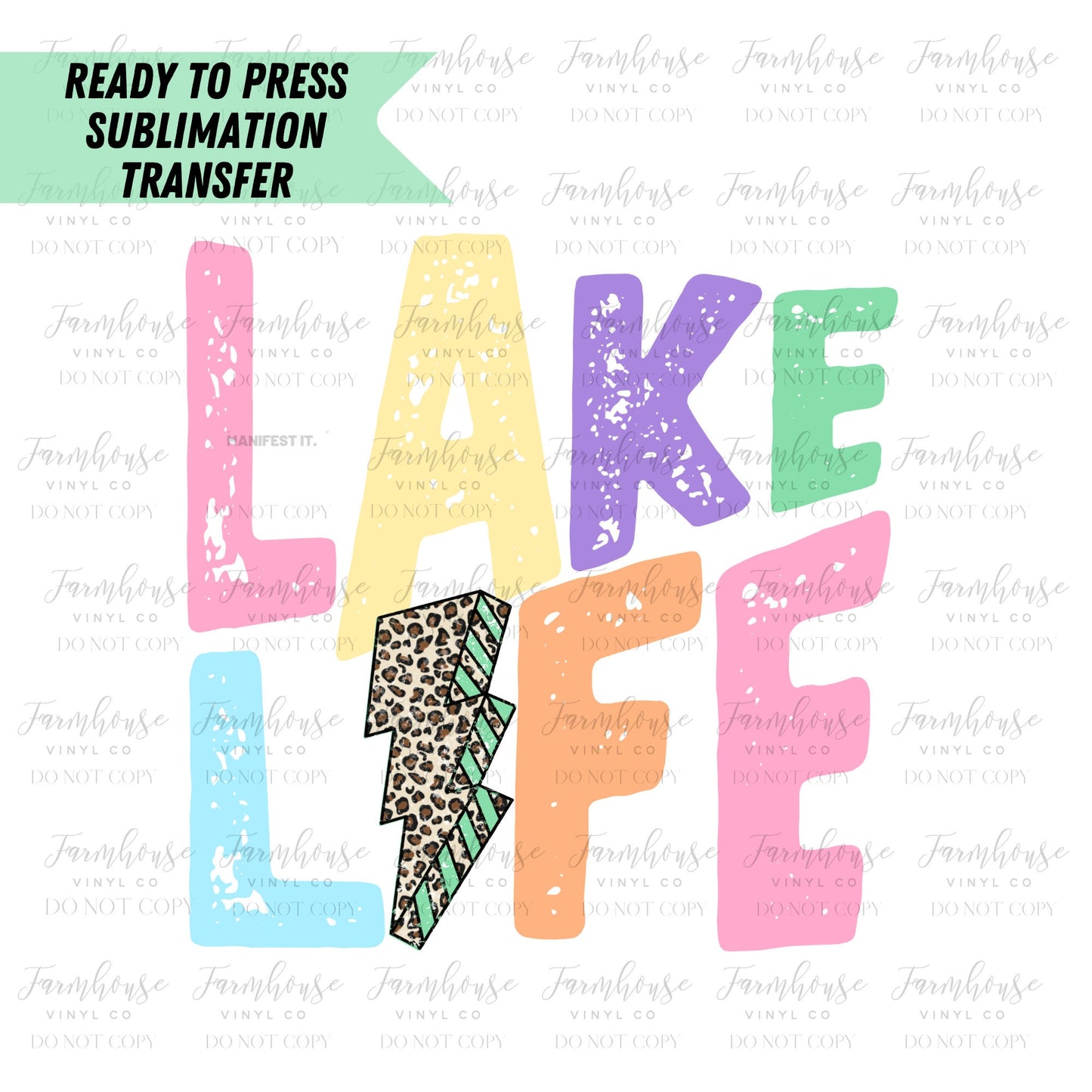 Lake Life Distressed Ready To Press Sublimation Transfer - Farmhouse Vinyl Co
