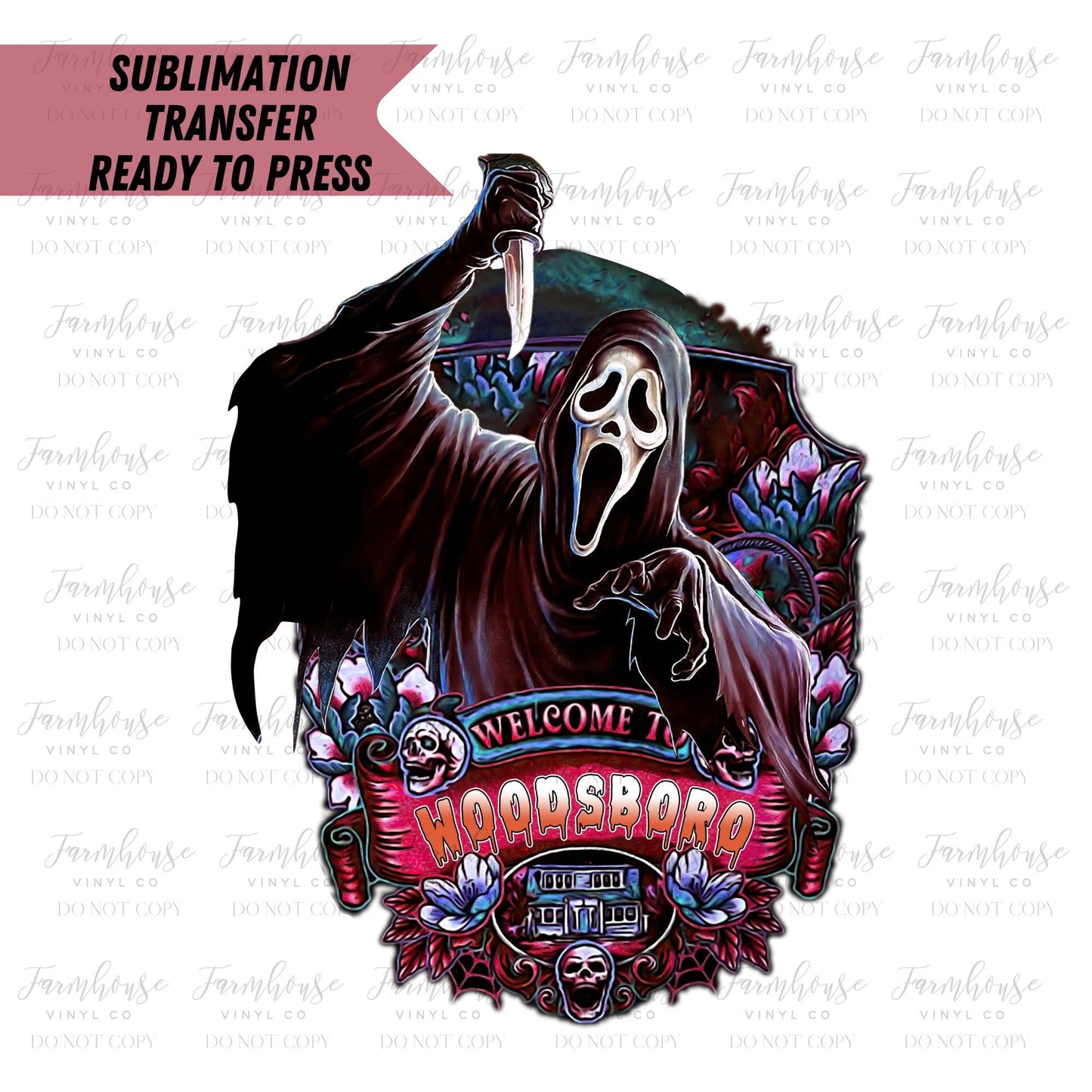 Welcome to Woodsville Horror Movie Lover Ready To Press Sublimation Transfer - Farmhouse Vinyl Co