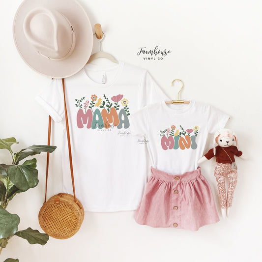 Mama Mini Floral Retro Shirts - Farmhouse Vinyl Co