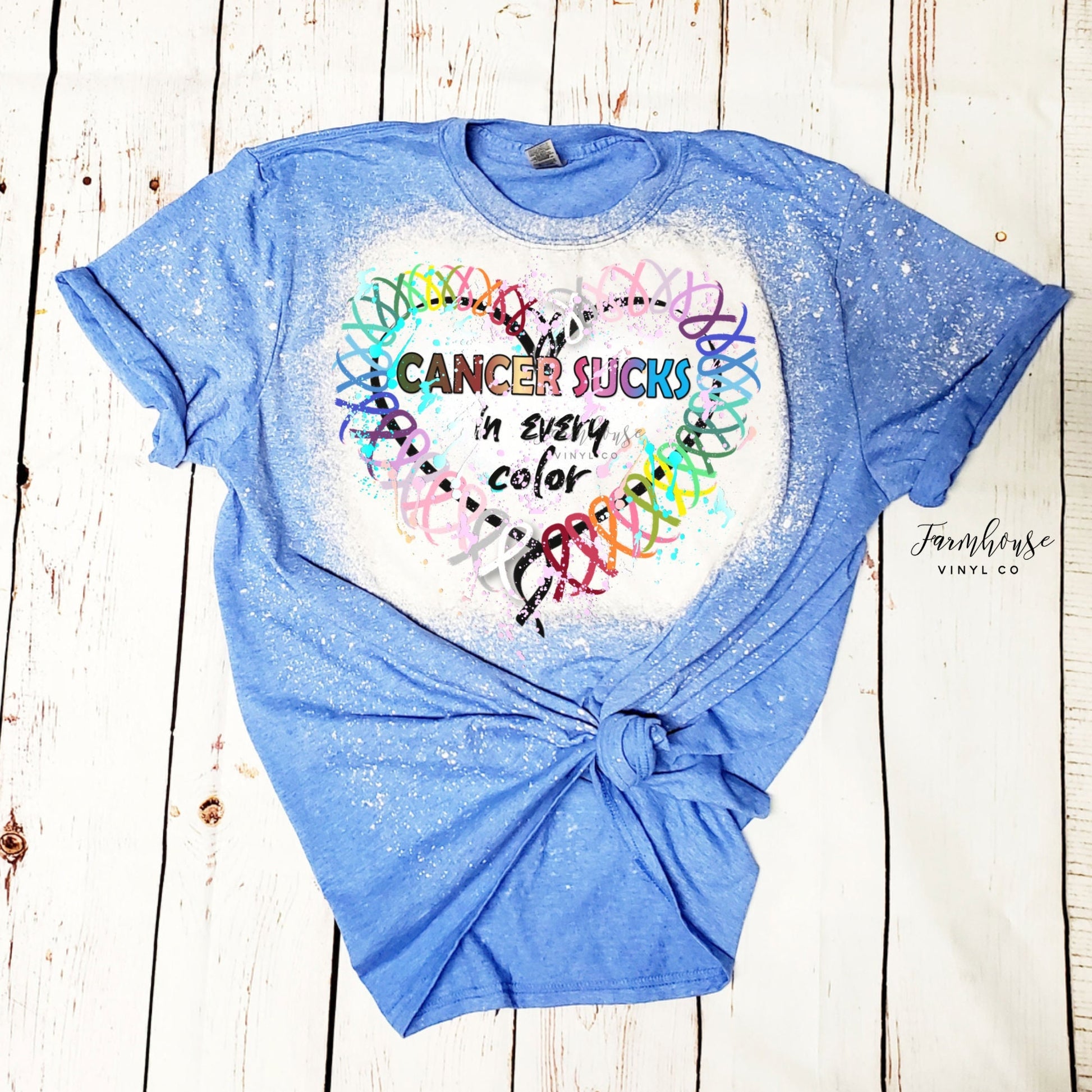 Cancer Sucks in Every Color Cancer Ribbon Shirt / Cancer Awareness Shirt / Cancer Support Shirt / Survivor Shirt / Kick Cancers Butt Shirt - Farmhouse Vinyl Co