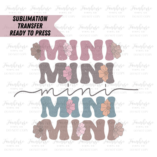 Mama Mini Floral Chic Ready to Press Sublimation Transfer - Farmhouse Vinyl Co