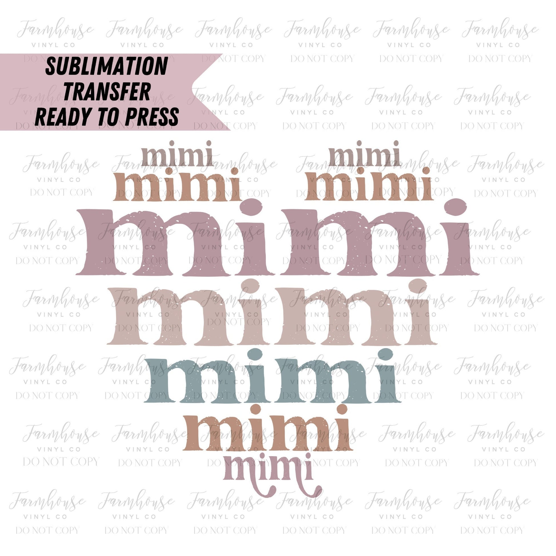 Mimi Heart Retro Font  Ready to Press Sublimation Transfer - Farmhouse Vinyl Co