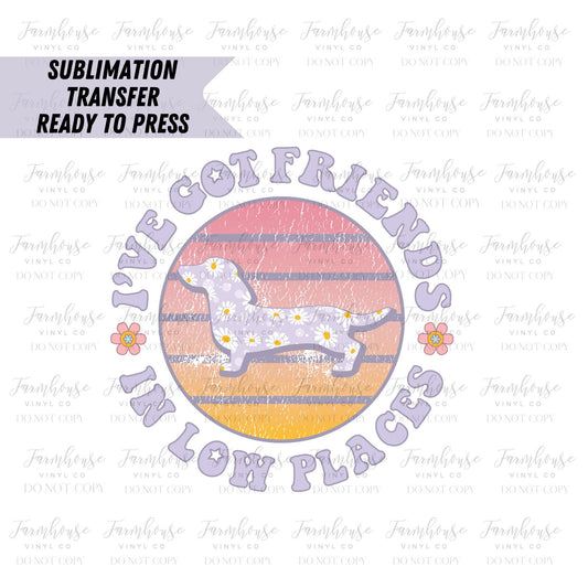 I’ve Got Friends in Low Places Ready to Press Sublimation Transfer - Farmhouse Vinyl Co