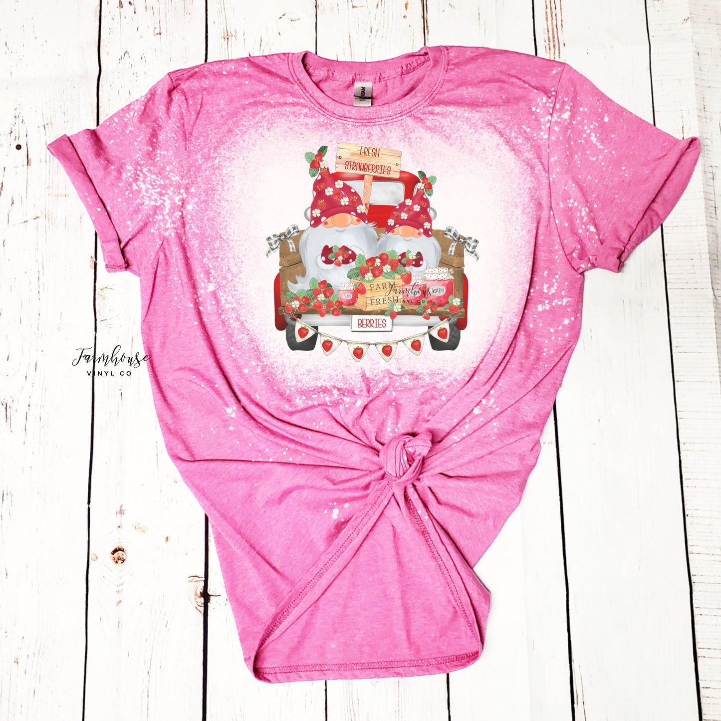 Gnome Strawberry Truck Shirt / Trendy shirt / Mom shirt / BOHO Chic T Shirt / Cute Fruit Shirt / Strawberries / Retro Strawberry Spring Tee - Farmhouse Vinyl Co