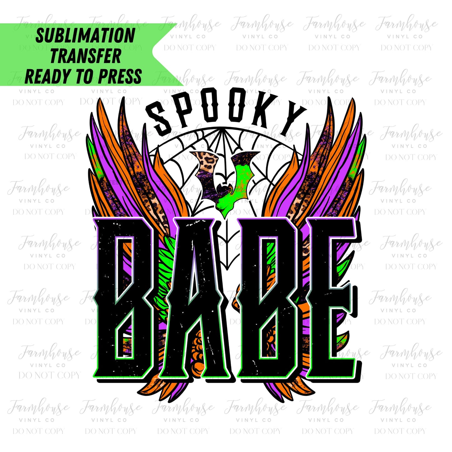 Spooky Babe Halloween, Halloween Sublimation Transfer, Trick or Treat Design, Sublimation Transfer Ready Press, Halloween Babe Design