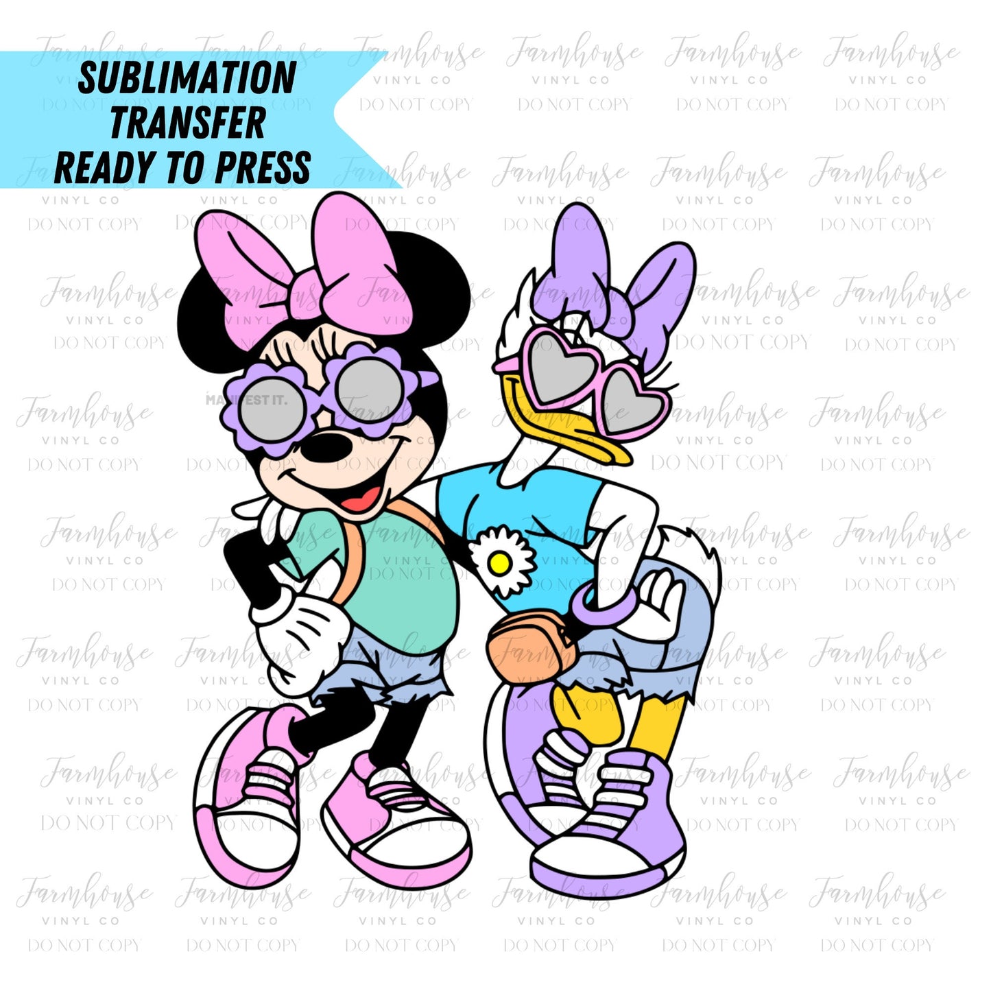 Fantastic Friends Design, Ready To Press, Sublimation Transfers, Magical Vacation, Sublimation, Transfer Ready To Press, Duck & Mouse Design - Farmhouse Vinyl Co