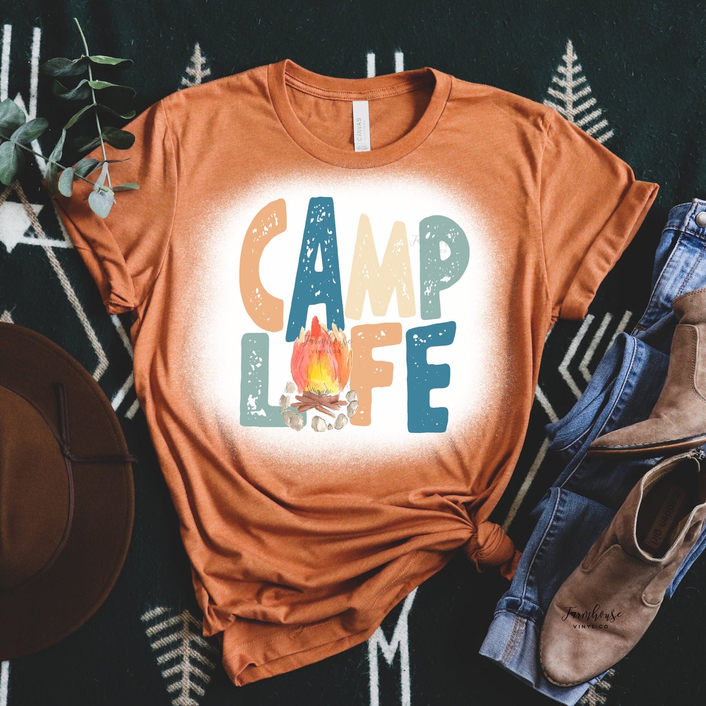 Camp Life Bleached Shirt - Farmhouse Vinyl Co