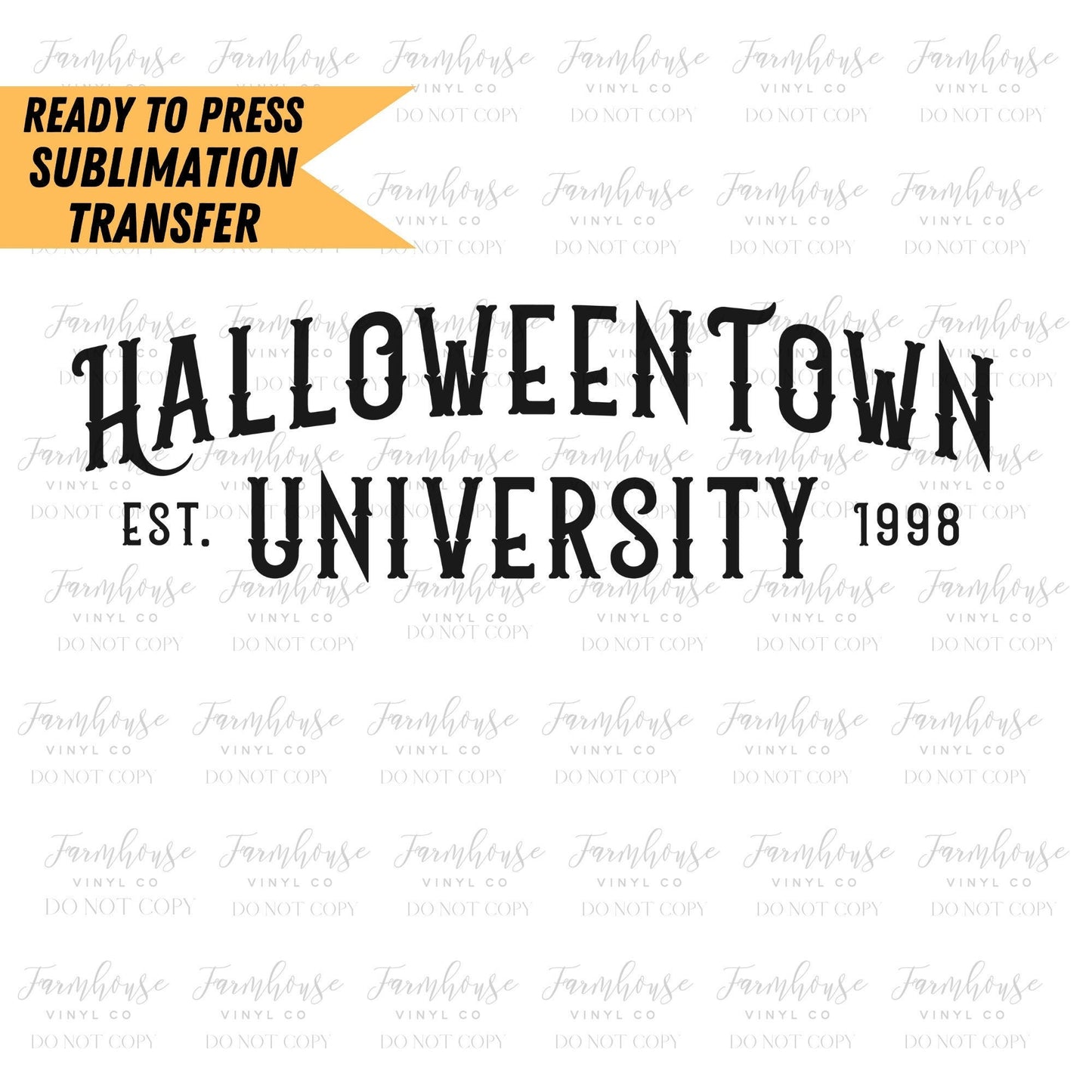 Halloween Town University, Ready to Press Sublimation Transfer, Sublimation Transfers, Heat Transfer, 1998 Halloween Transfer, Pumpkin Light