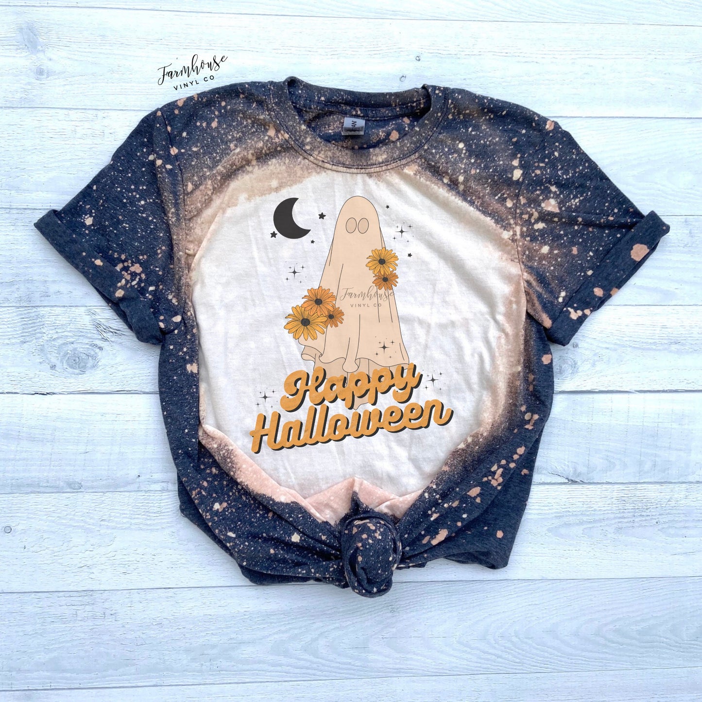 Floral Ghost Happy Halloween Shirt