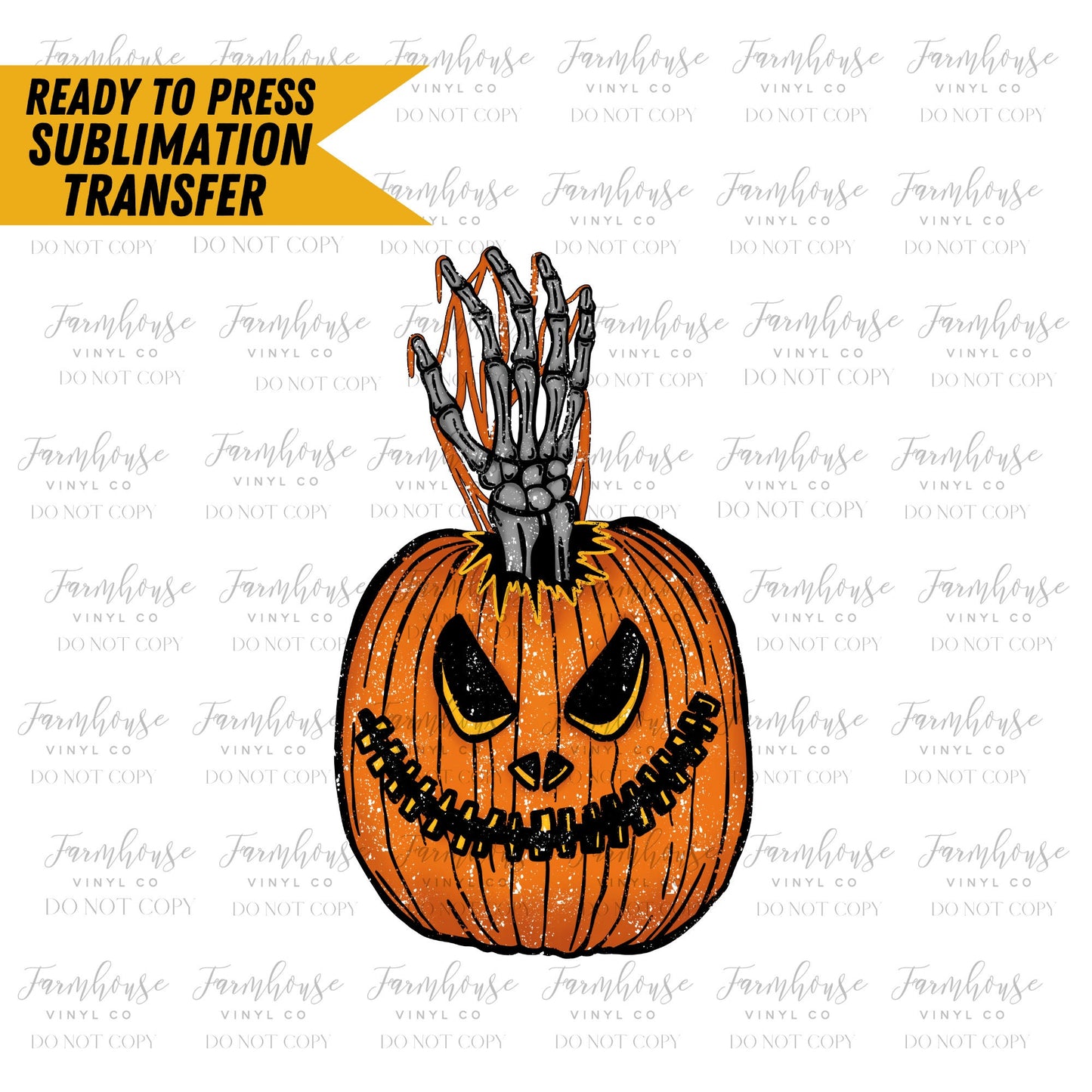 Proud Member of the Spooky Squad, Ready to Press Sublimation Transfer, Trending Graphic 22, Sublimation Prints, Skeleton Hand Pumpkin