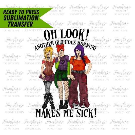 Hocus Pocus Design, Oh Look Another Glorious Morning, Ready To Press, Sublimation Transfers, Halloween Lover Sub, Sublimation, Goth Girl