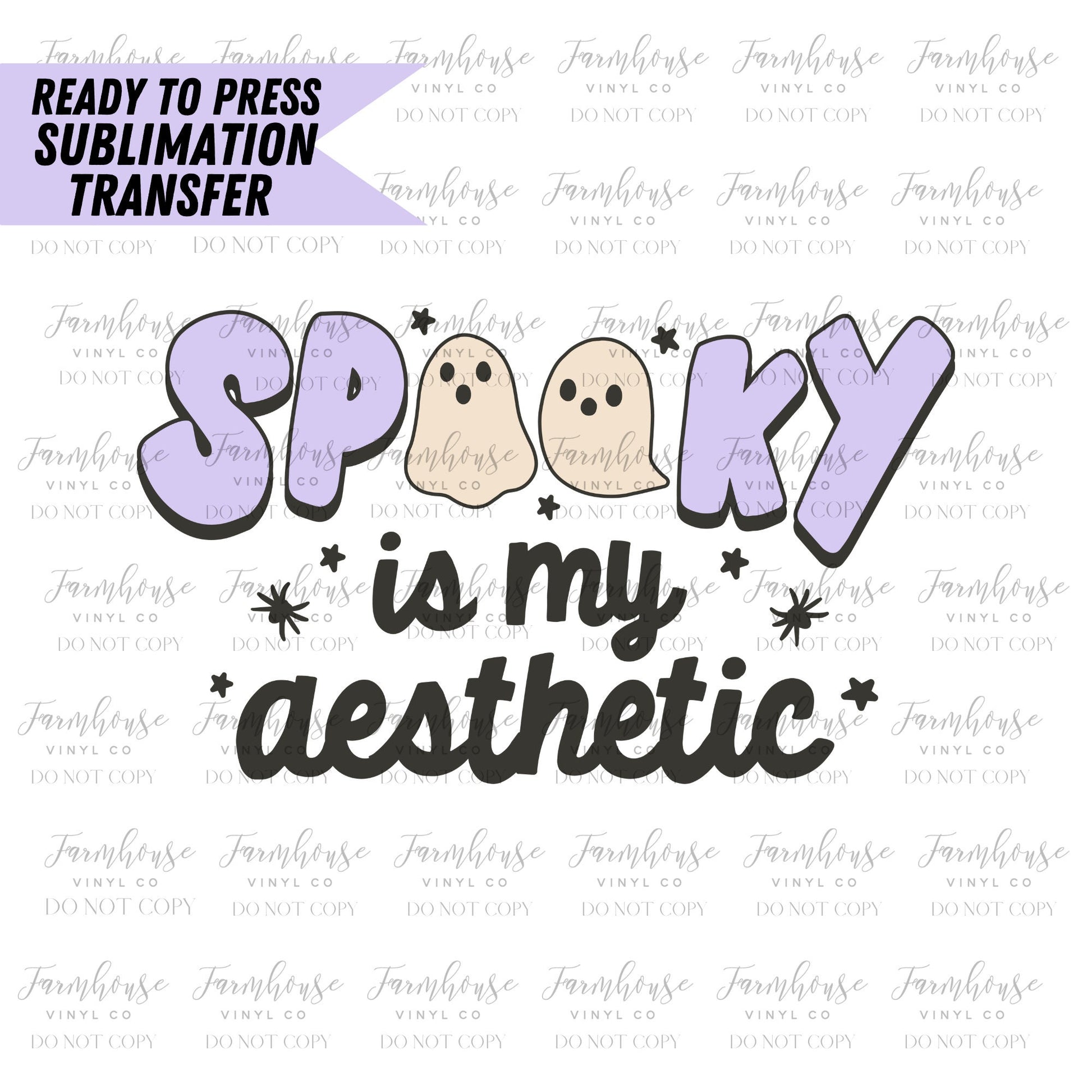 Spooky is my Aesthetic Design, Ready to Press Sublimation Transfers, Sublimation design, Retro Halloween Lover Design, Happy Ghosts - Farmhouse Vinyl Co