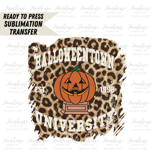 Halloween Town University, Ready to Press Sublimation Transfer, Sublimation Transfers, Heat Transfer, Halloween Transfer, Pumpkin Light