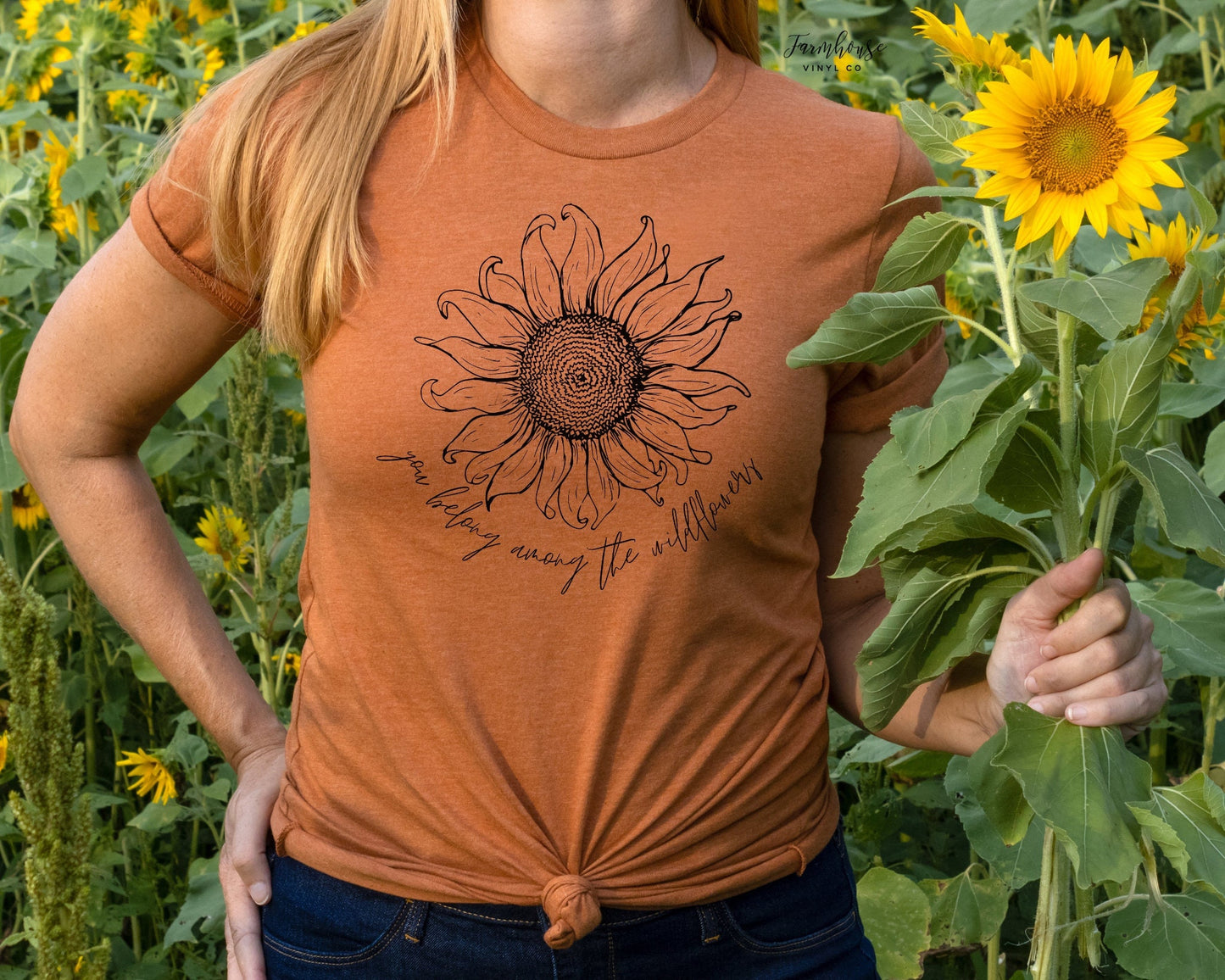 You Belong Among the Wildflowers Sunflower Shirt - Farmhouse Vinyl Co