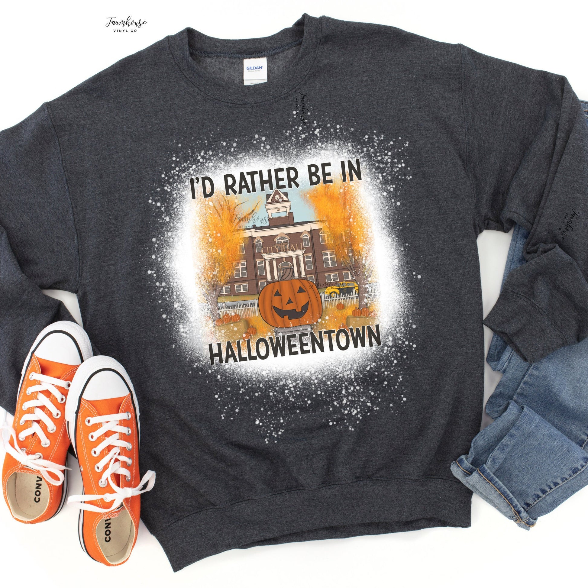 I'd Rather Be in Halloweentown Sweatshirt - Farmhouse Vinyl Co