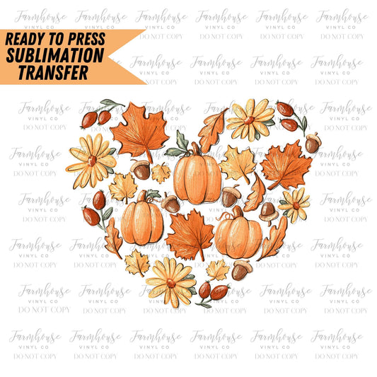 Fall Love Y'all Heart, Ready to Press Sublimation Transfers, Fall Lover, Warm Cozy, Autumn Orange, Sublimation design, Sublimate Prints