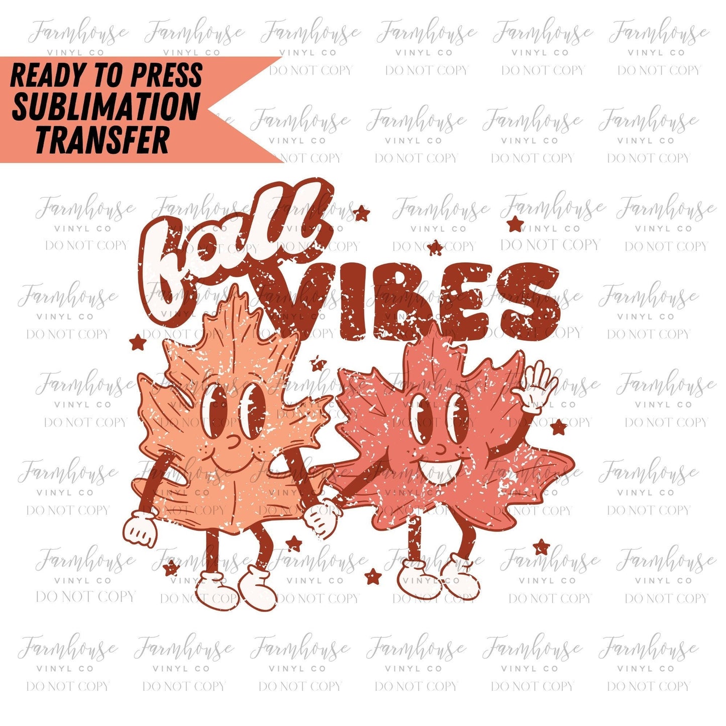 Fall Vibes Leaves, Ready to Press Sublimation Transfers, Sublimation design, Trick or Treat, Halloween Retro Design, Fall Lover