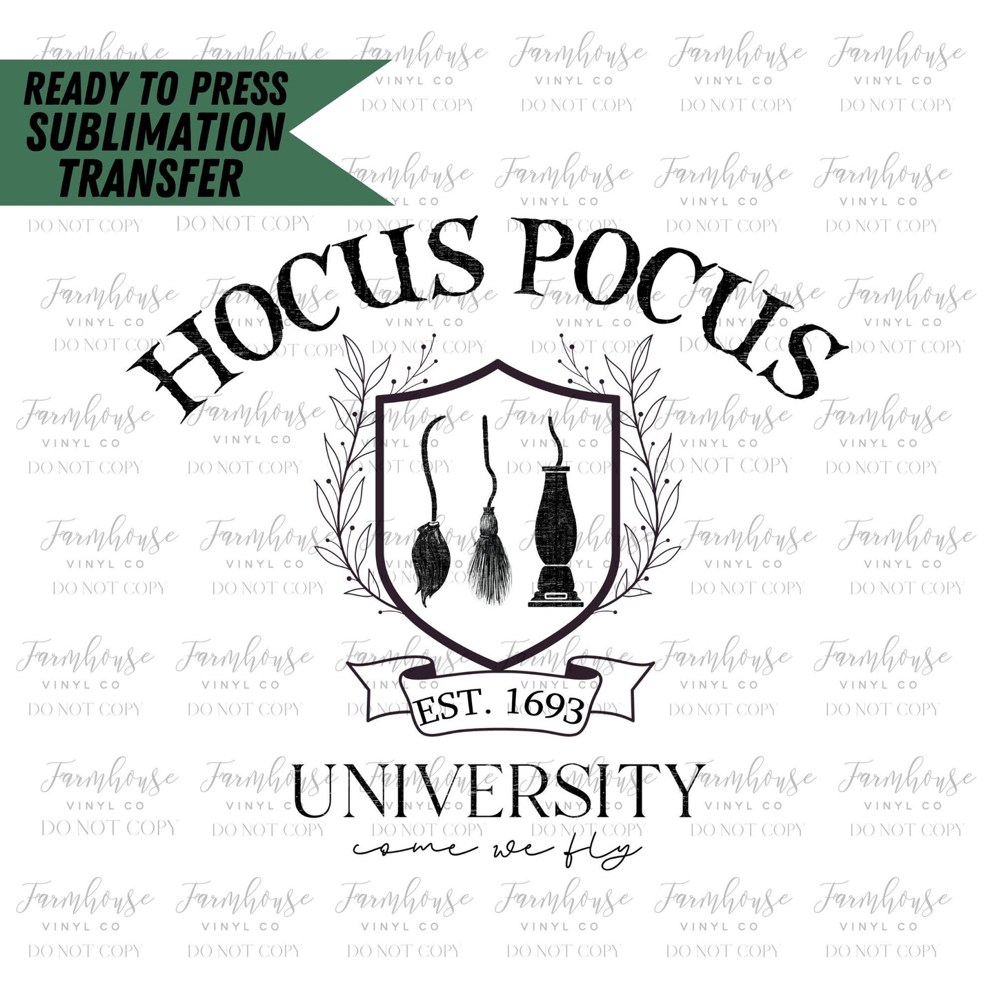 Hocus Pocus University, Witches, Halloween Witch Design, Ready To Press, Sublimation Transfers, Halloween Lover Sub, Sublimation, Transfer