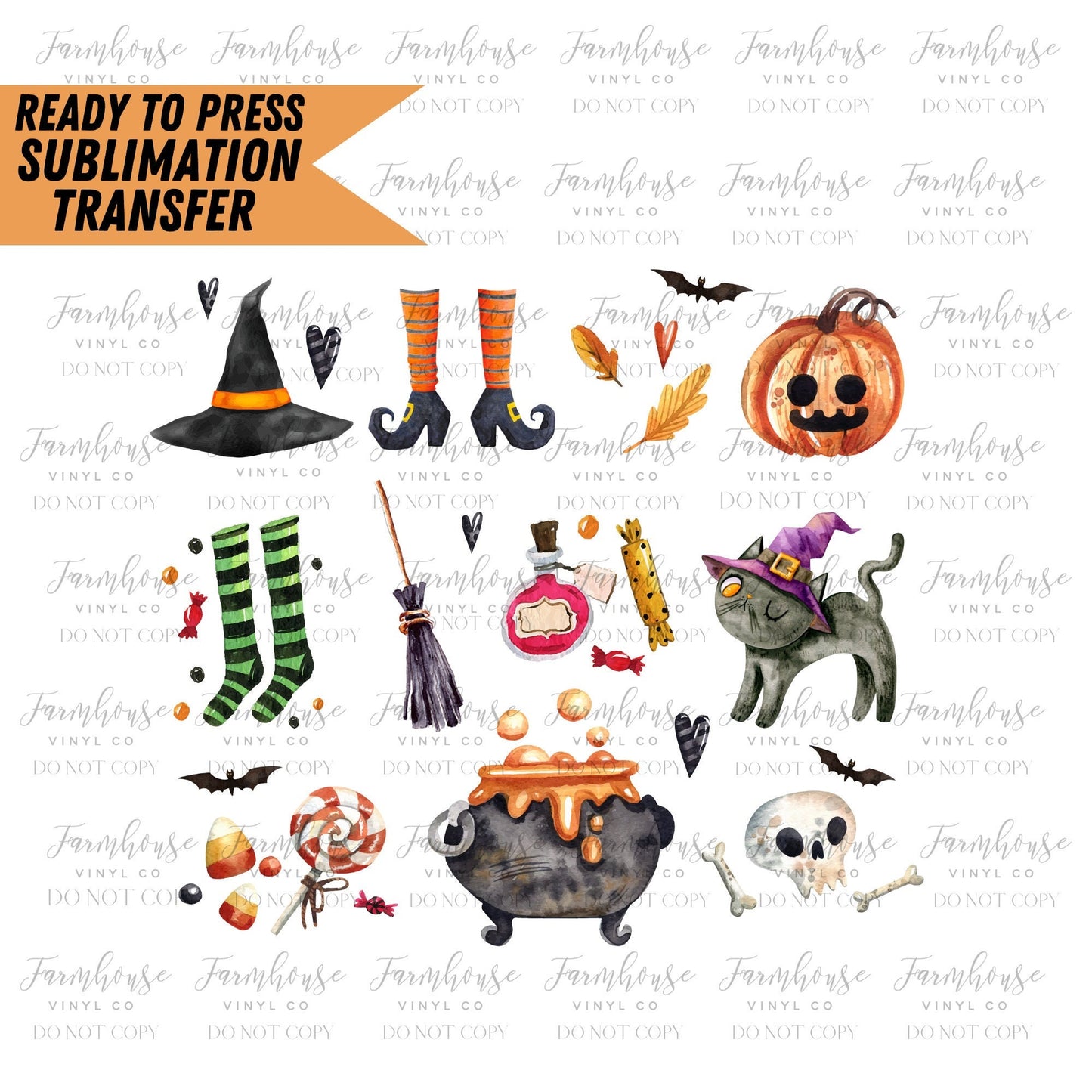 Halloween Little Things, Ready to Press Sublimation Transfer, Trending Graphic 22, Sublimation Prints, Witch Cauldron Halloween - Farmhouse Vinyl Co