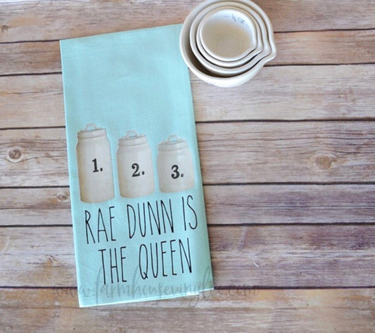 1 2 3 Rae Dunn Is The Queen Canister Towel - Farmhouse Vinyl Co